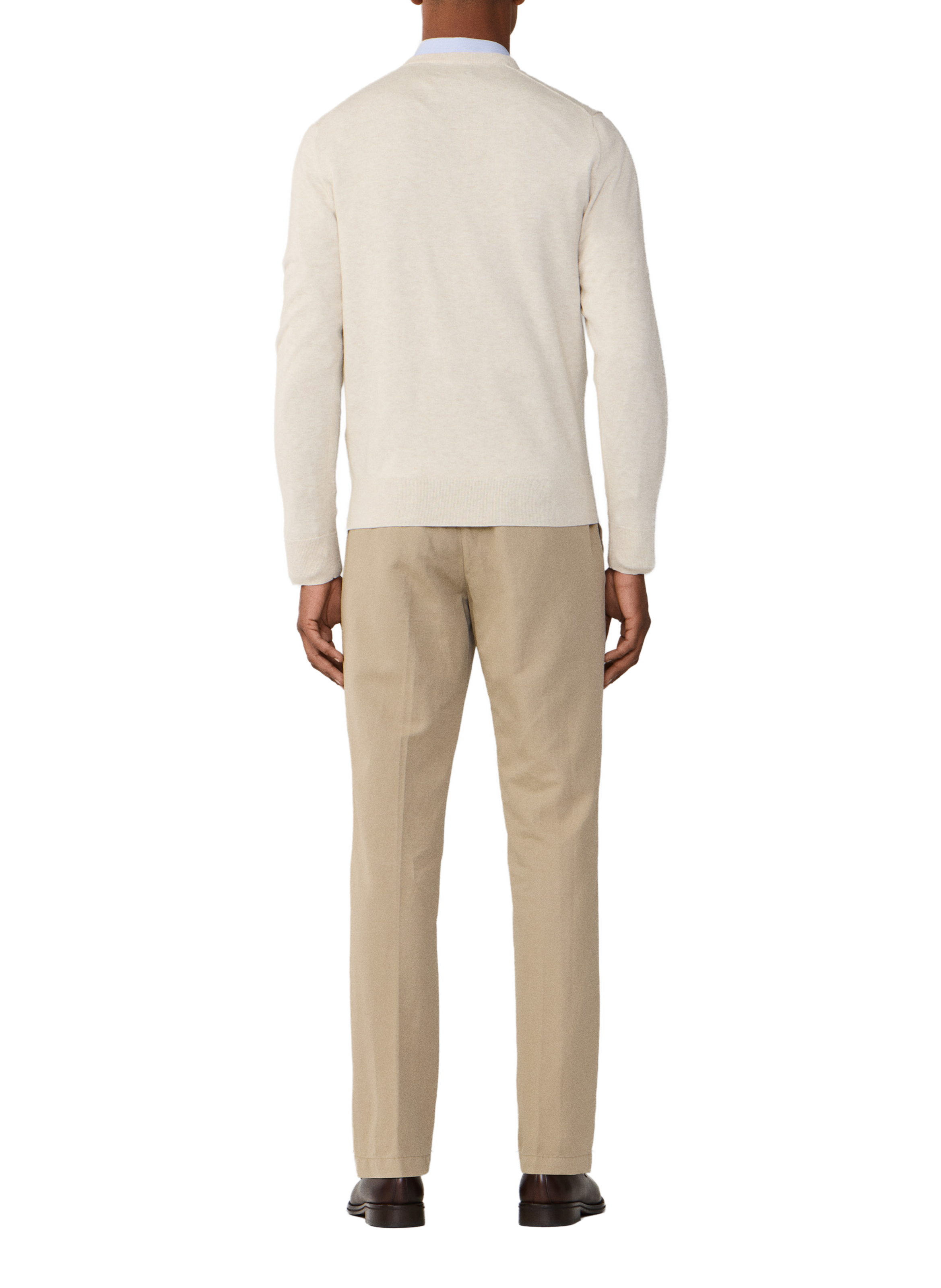 V-neck cotton and silk sweater HACKETT Beige