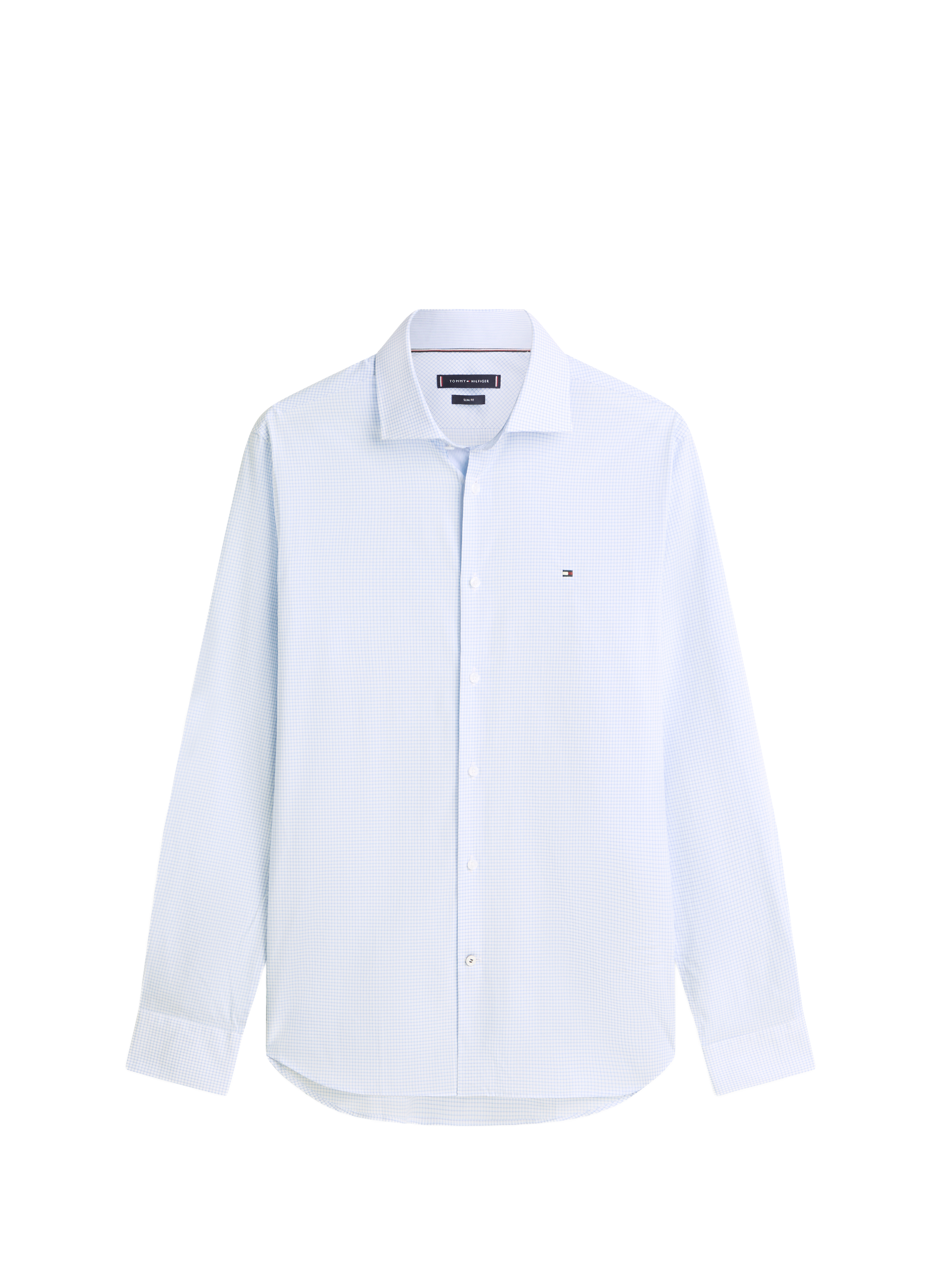 Straight shirt in blended organic cotton TOMMY HILFIGER Blue