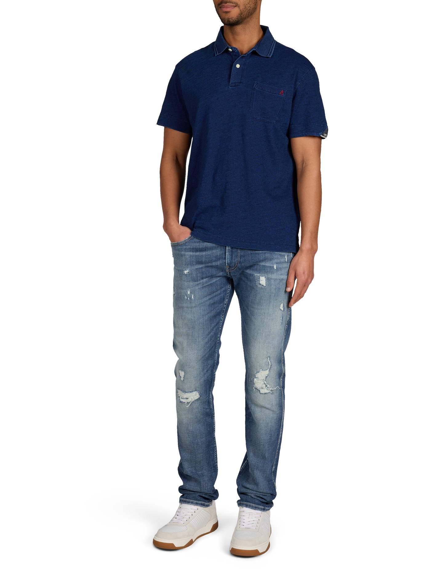 Ripped jeans in blended cotton REPLAY Blue