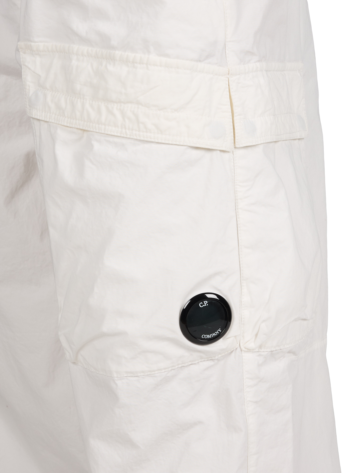Elasticated wide-leg cotton trousers CP COMPANY White