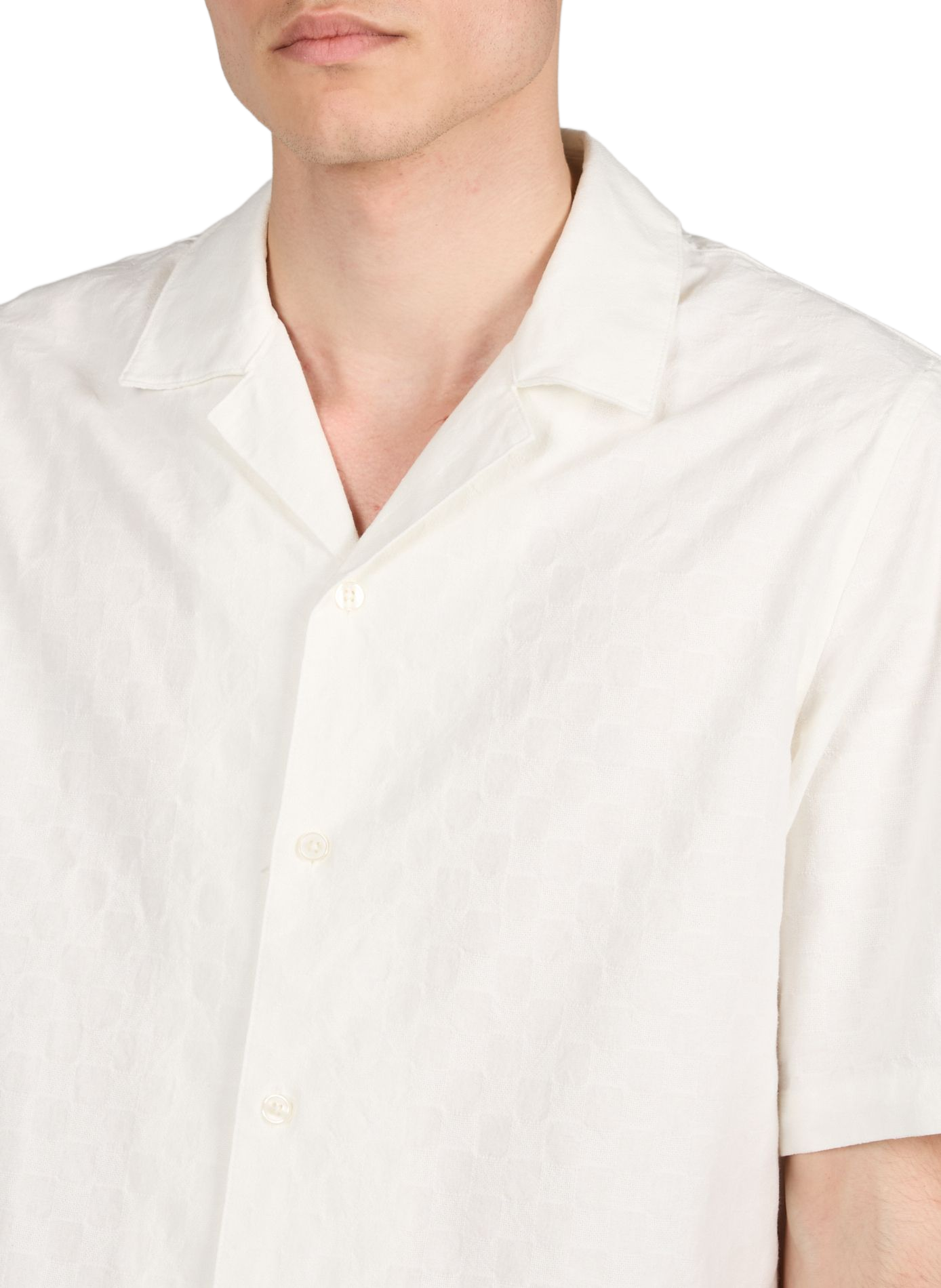 Chemise droite col cubain en coton bio SAMSOE SAMSOE Blanc