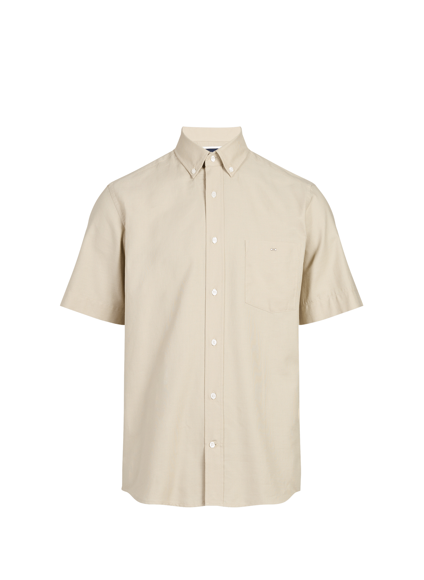Chemise à manches courtes en piqué de coton EDEN PARK Beige