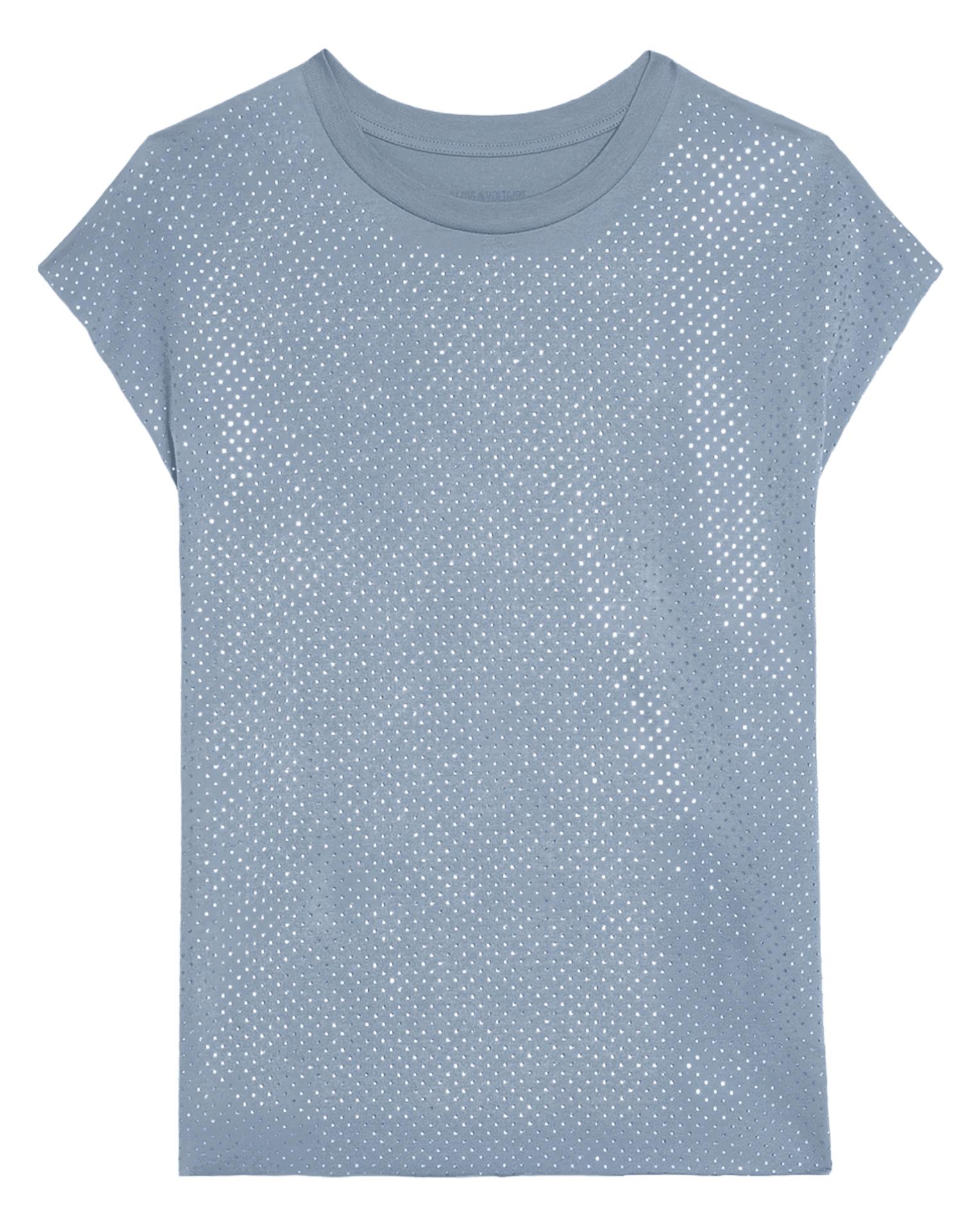 Tee-shirt droit col rond à strass cloe ZADIG&VOLTAIRE Bleu