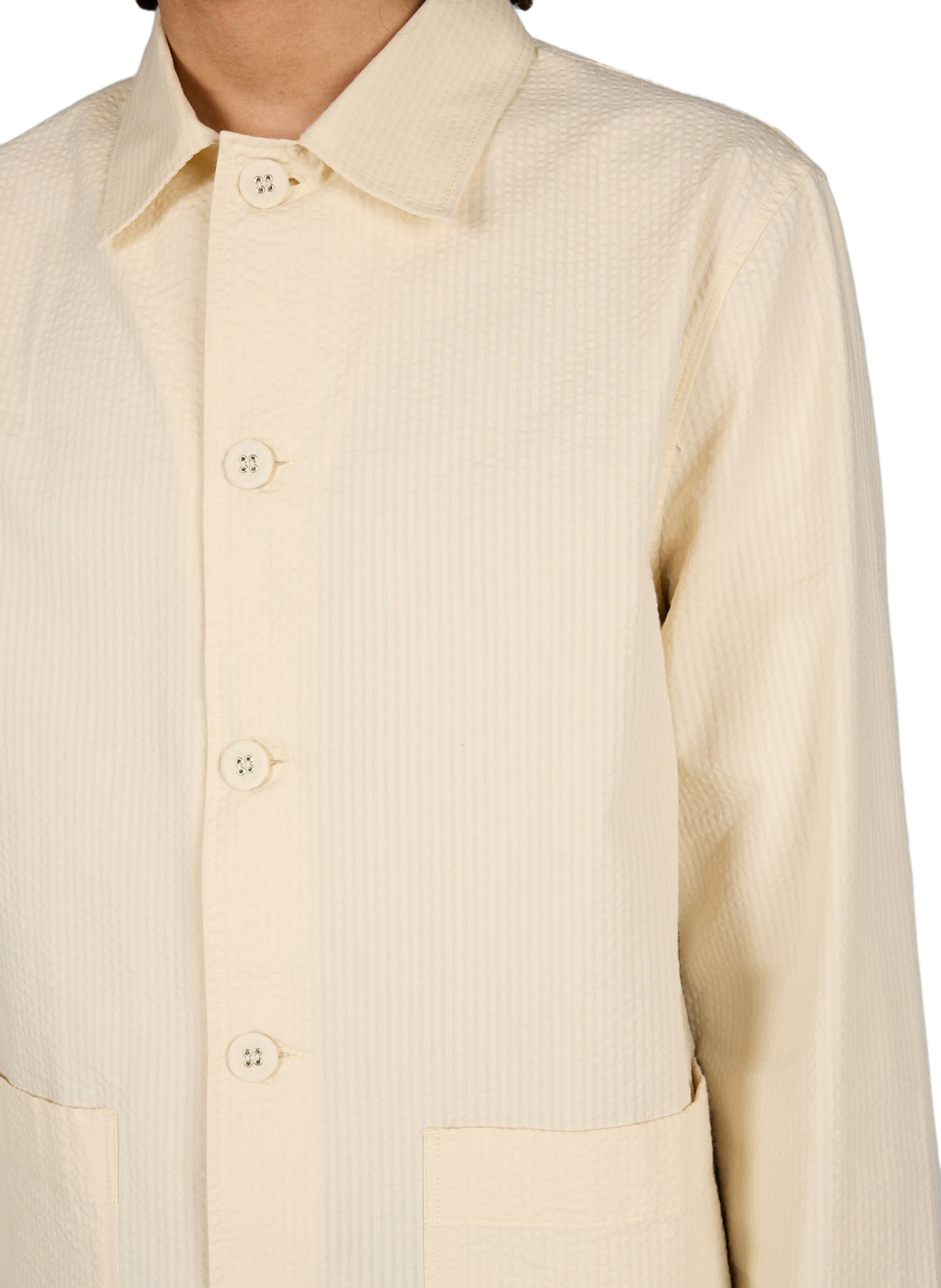 Chemise col classique manches contrastantes en coton OFFICINE GENERALE Beige