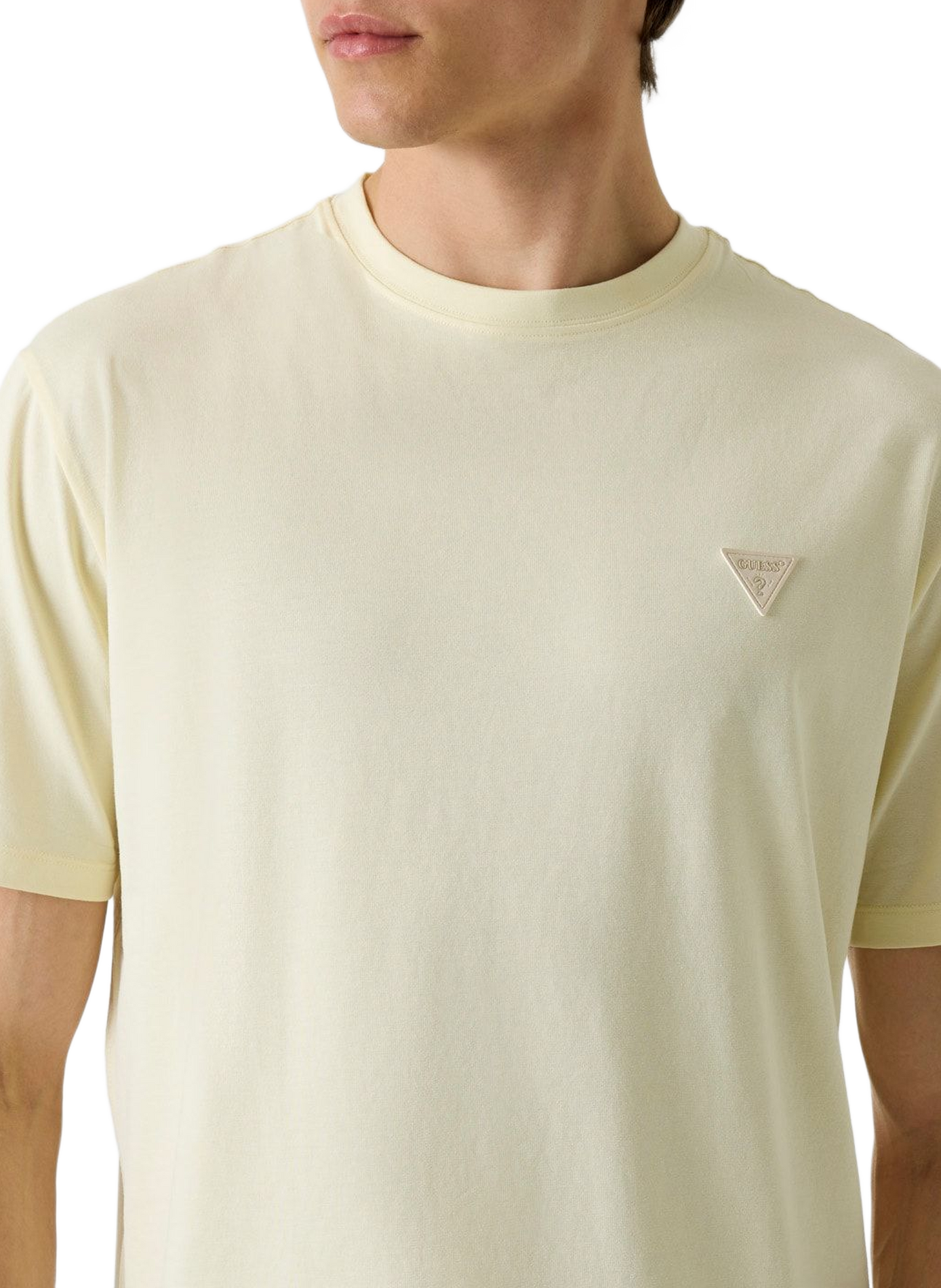 T-shirt droit en coton mélangé GUESS Yellow