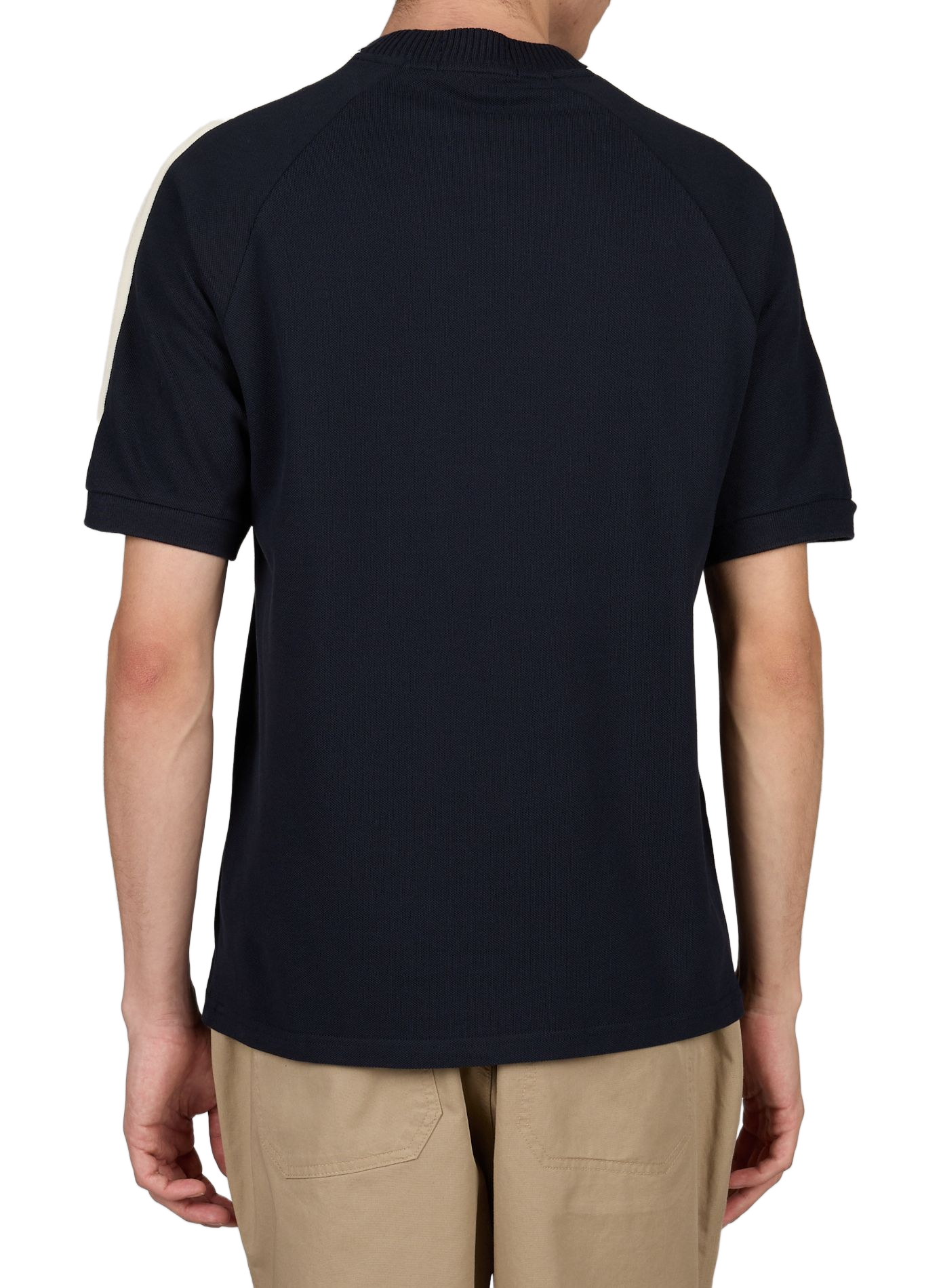 T-shirt with twisted contrast stripes in cotton piqué FRED PERRY Blue