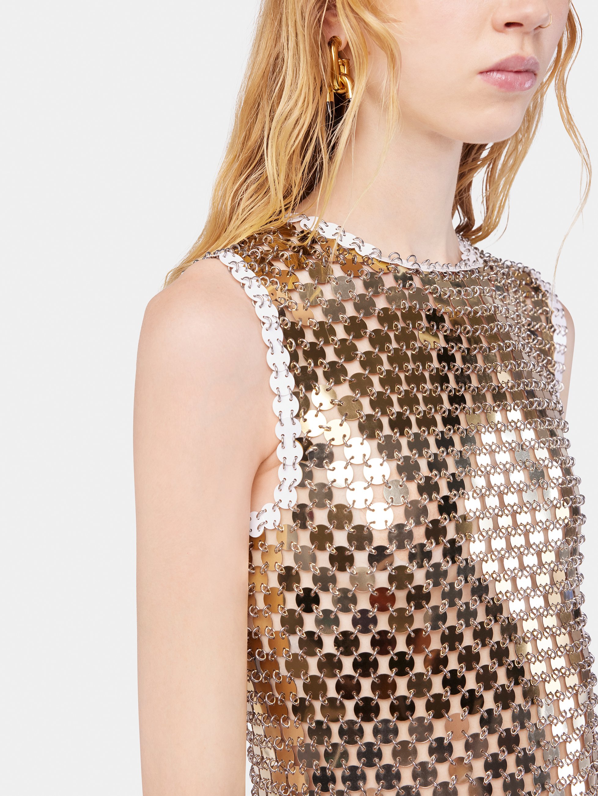 Robe en assemblage RABANNE Doré