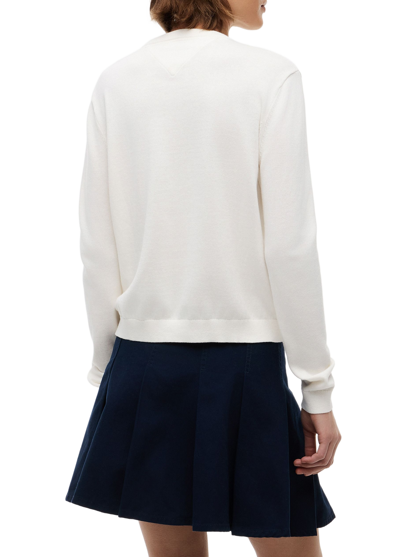 Gerader Baumwollpullover mit Logo TOMMY HILFIGER Beige
