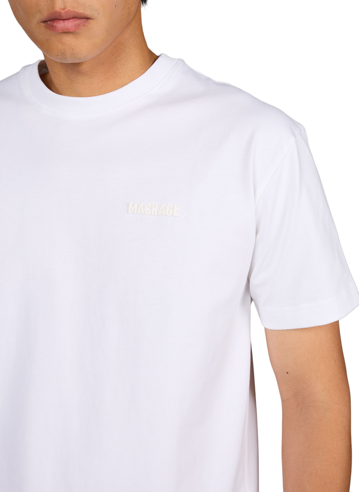 Straight fit round neck t-shirt MACKAGE White
