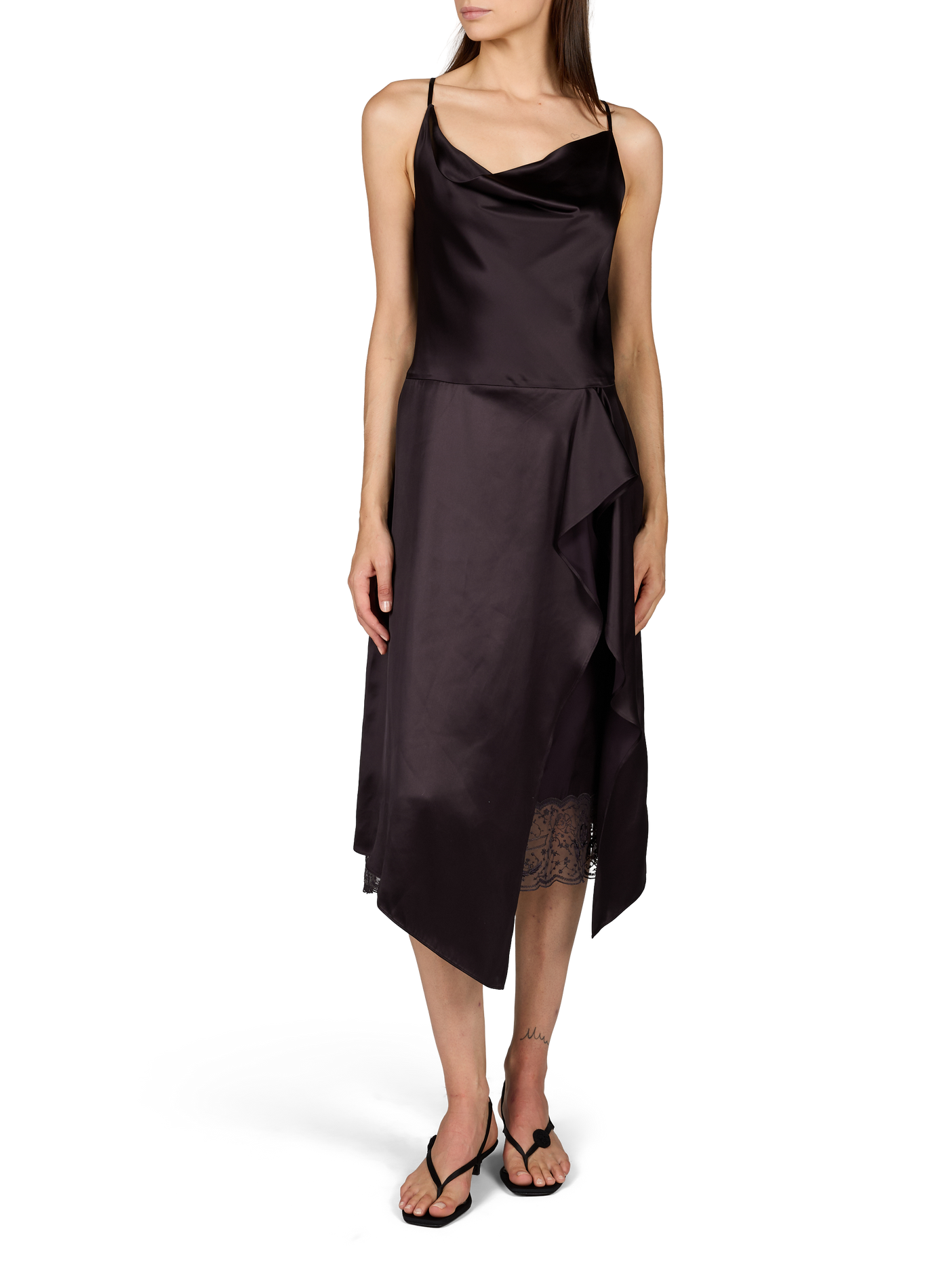 Satin Shiny Slip Dress ACNE STUDIOS Brown