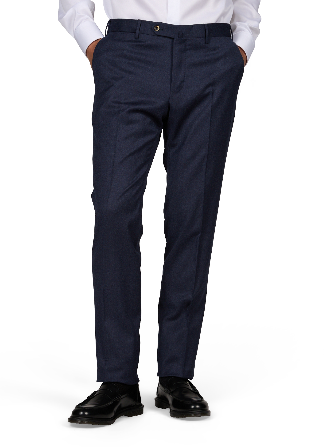 Pantalon slim en laine vierge PT01 Bleu