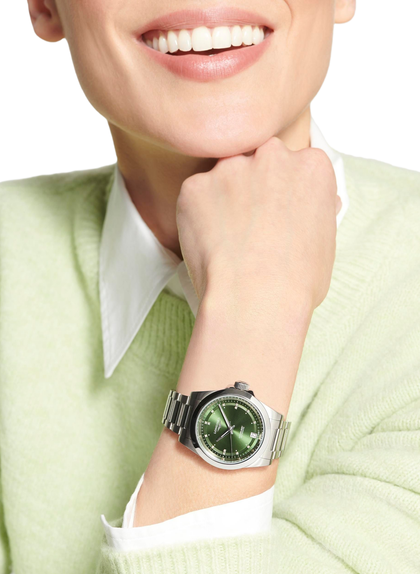 Montre automatique Conquest 2023 en acier inoxydable LONGINES Vert
