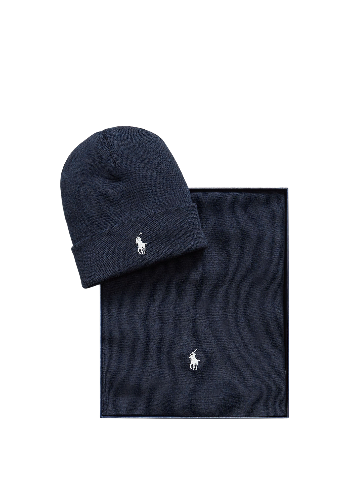 Coffret bonnet et écharpe en coton POLO RALPH LAUREN Bleu