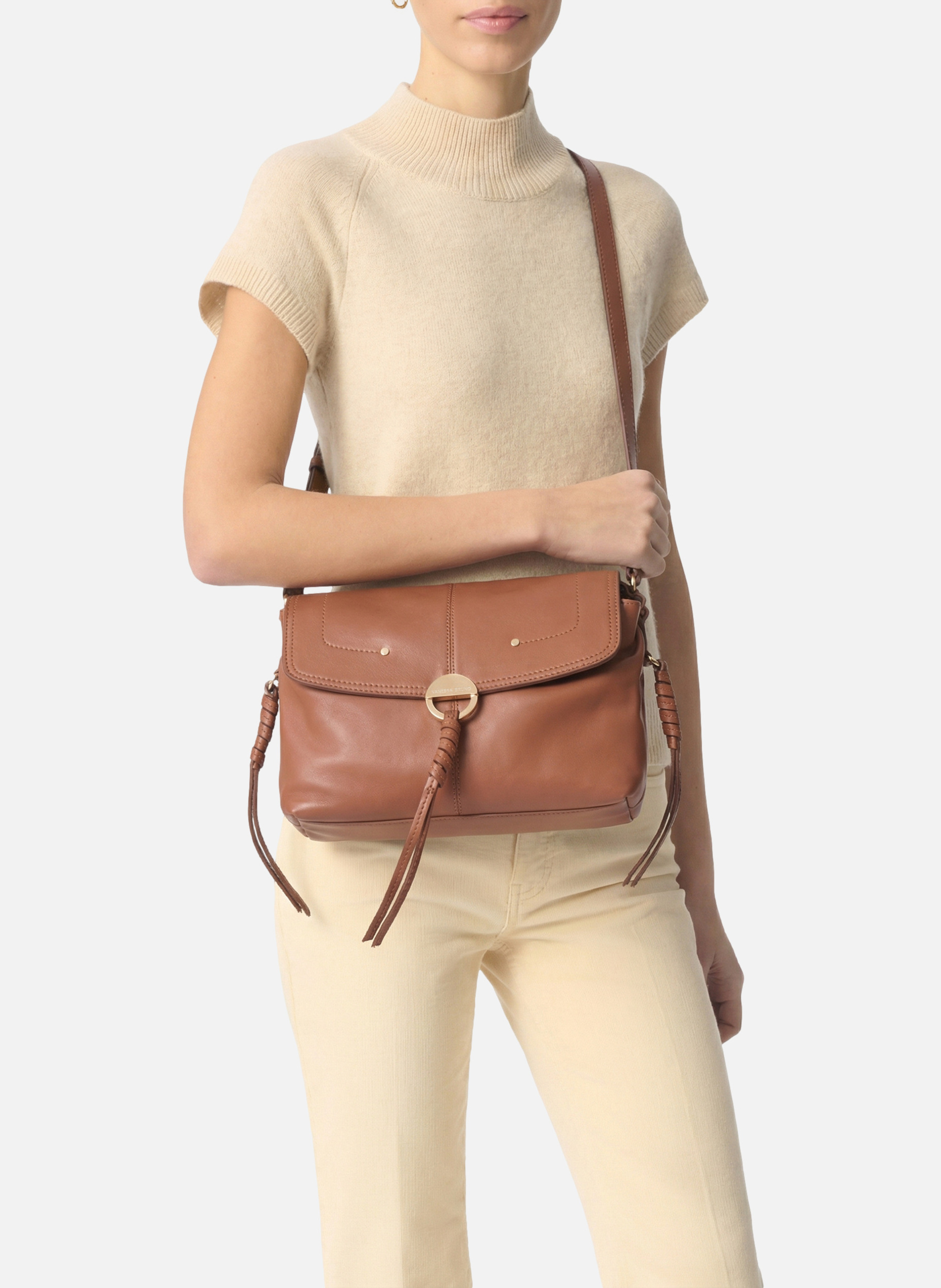 Grand sac othilia en cuir VANESSA BRUNO Marron