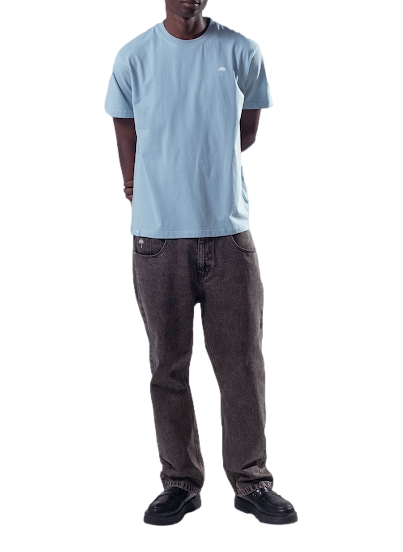 Straight T-shirt with embroidered logo | Blue HELAS CAPS Men