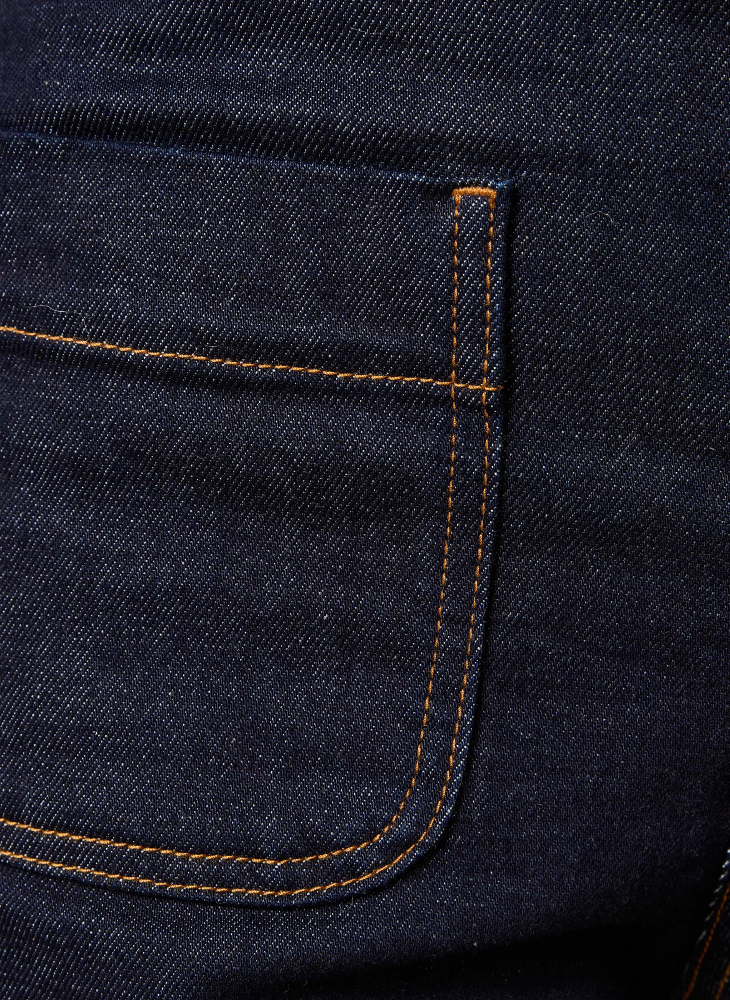 Wide-leg jeans van raw denim met omslagen LA FEE MARABOUTEE Blauw