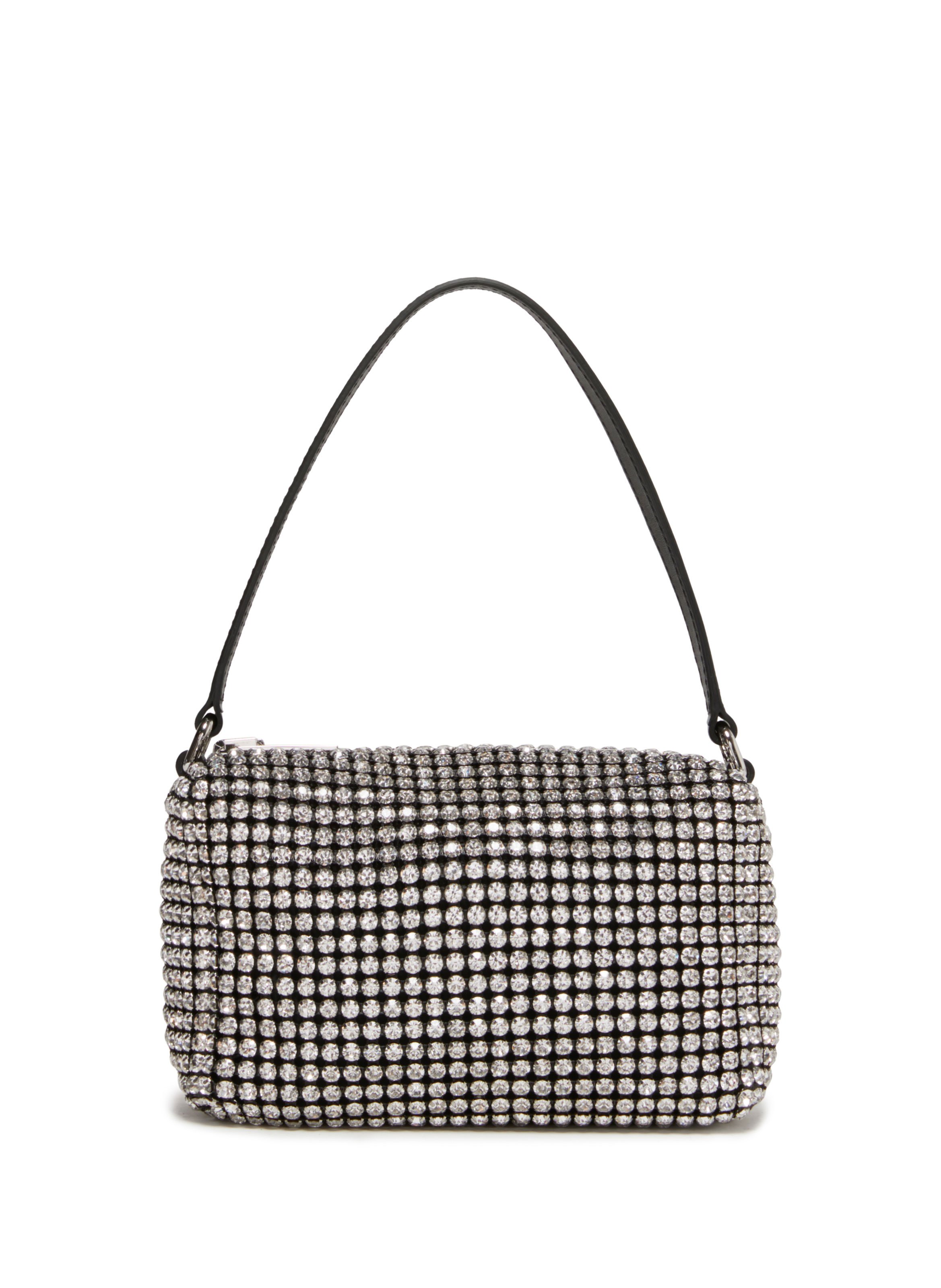 ALEXANDER WANG Wangloc White rhinestone Handbag Silver