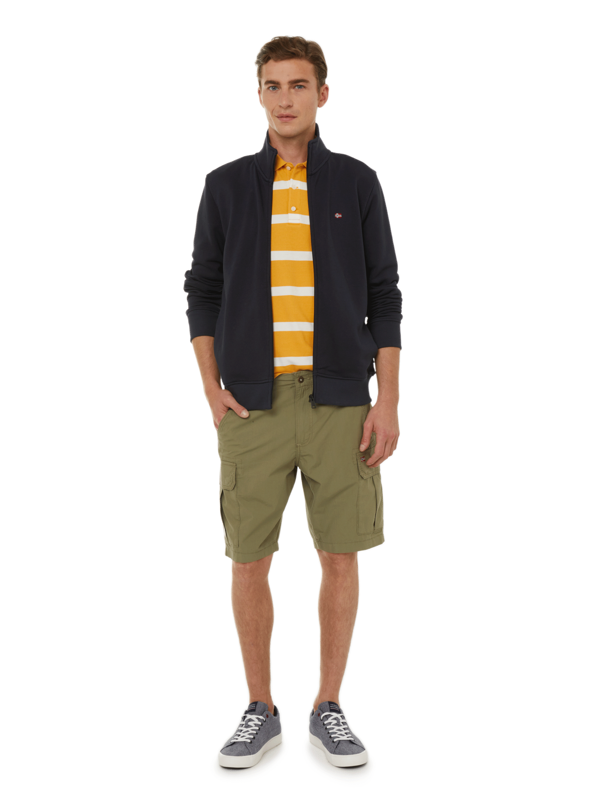 Cotton jersey zip-up cardigan NAPAPIJRI Blue