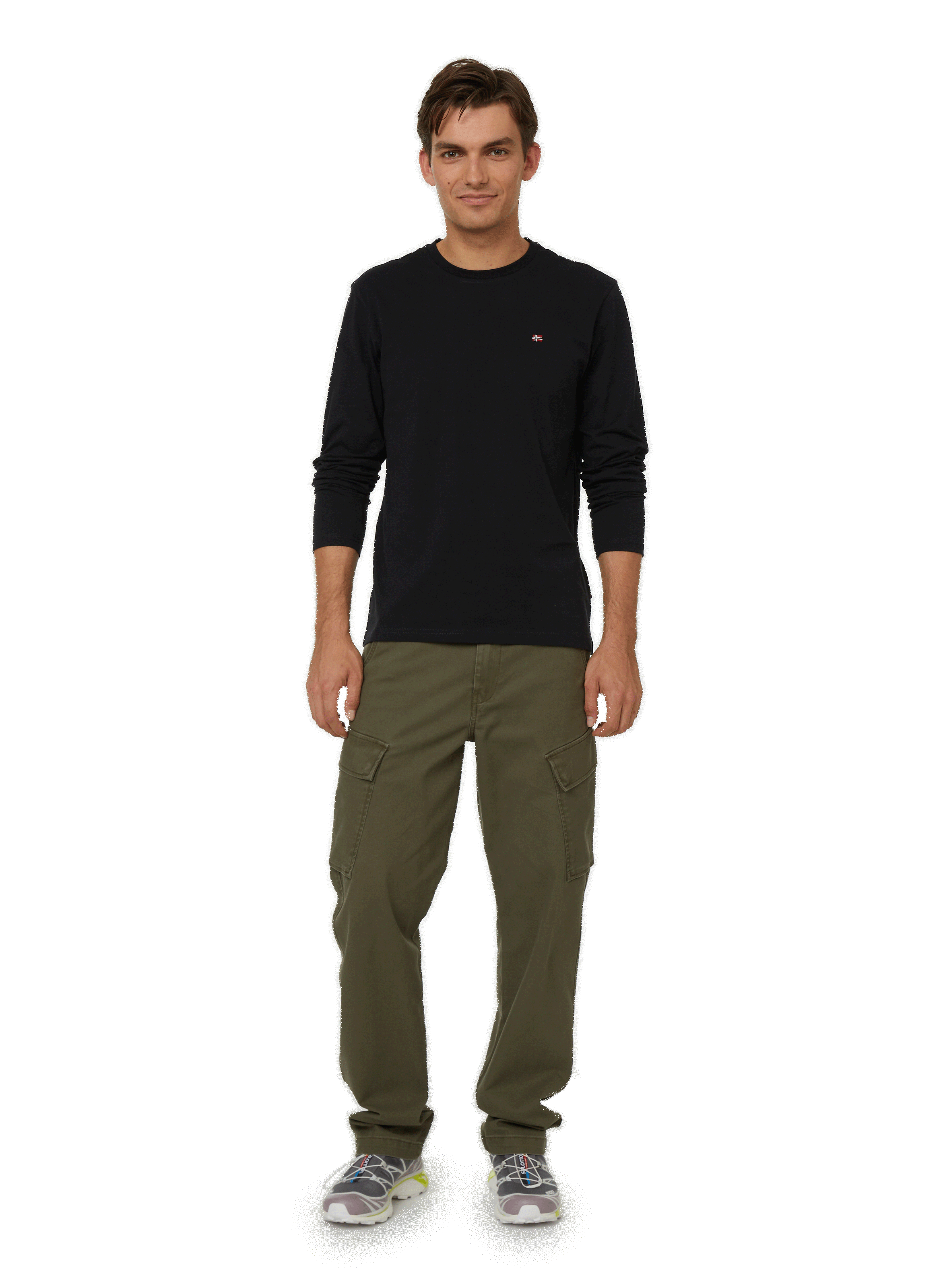 Long-sleeved cotton T-shirt | Black NAPAPIJRI Men