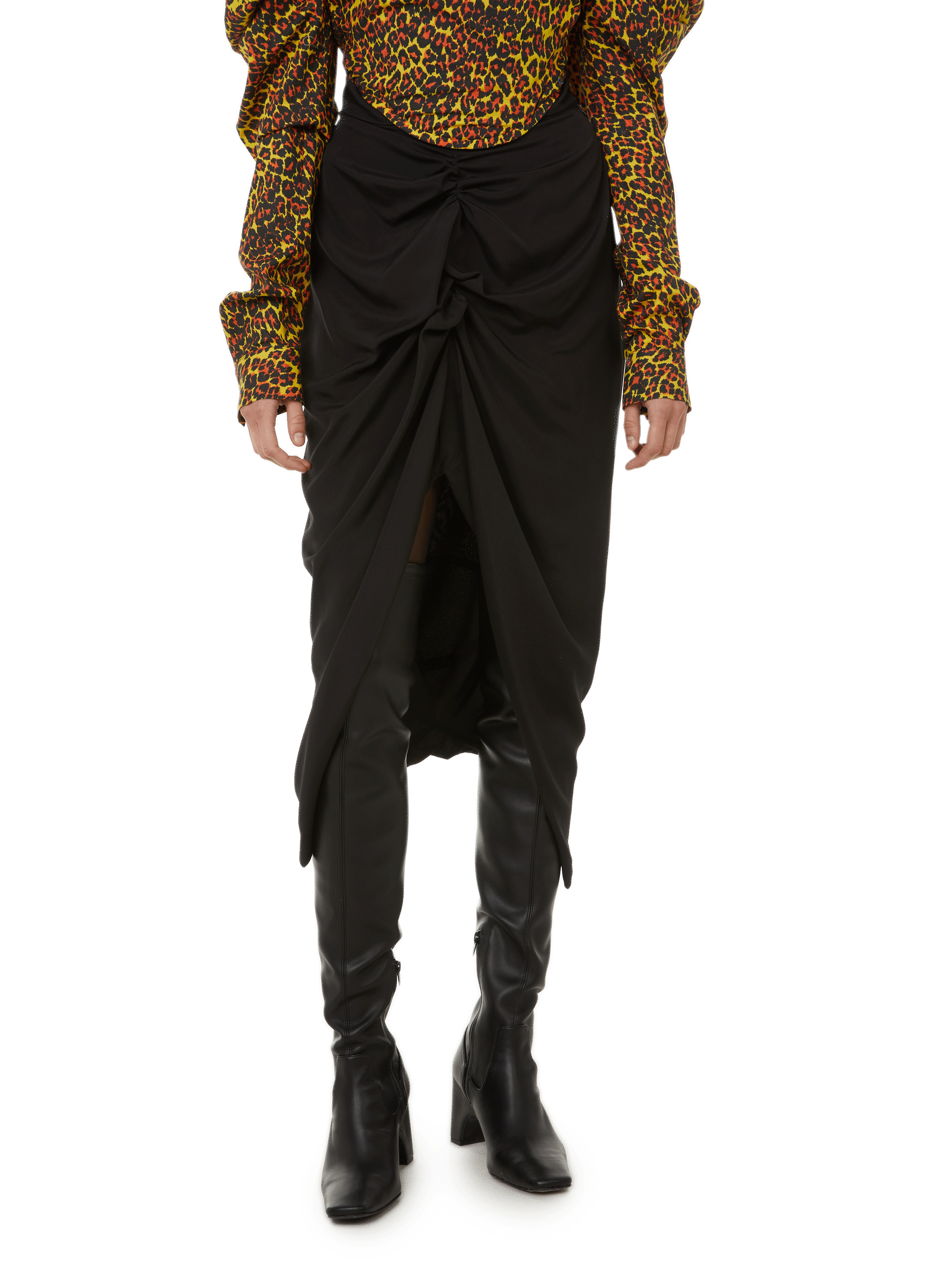 VIVIENNE WESTWOOD Silk midi skirt  Black