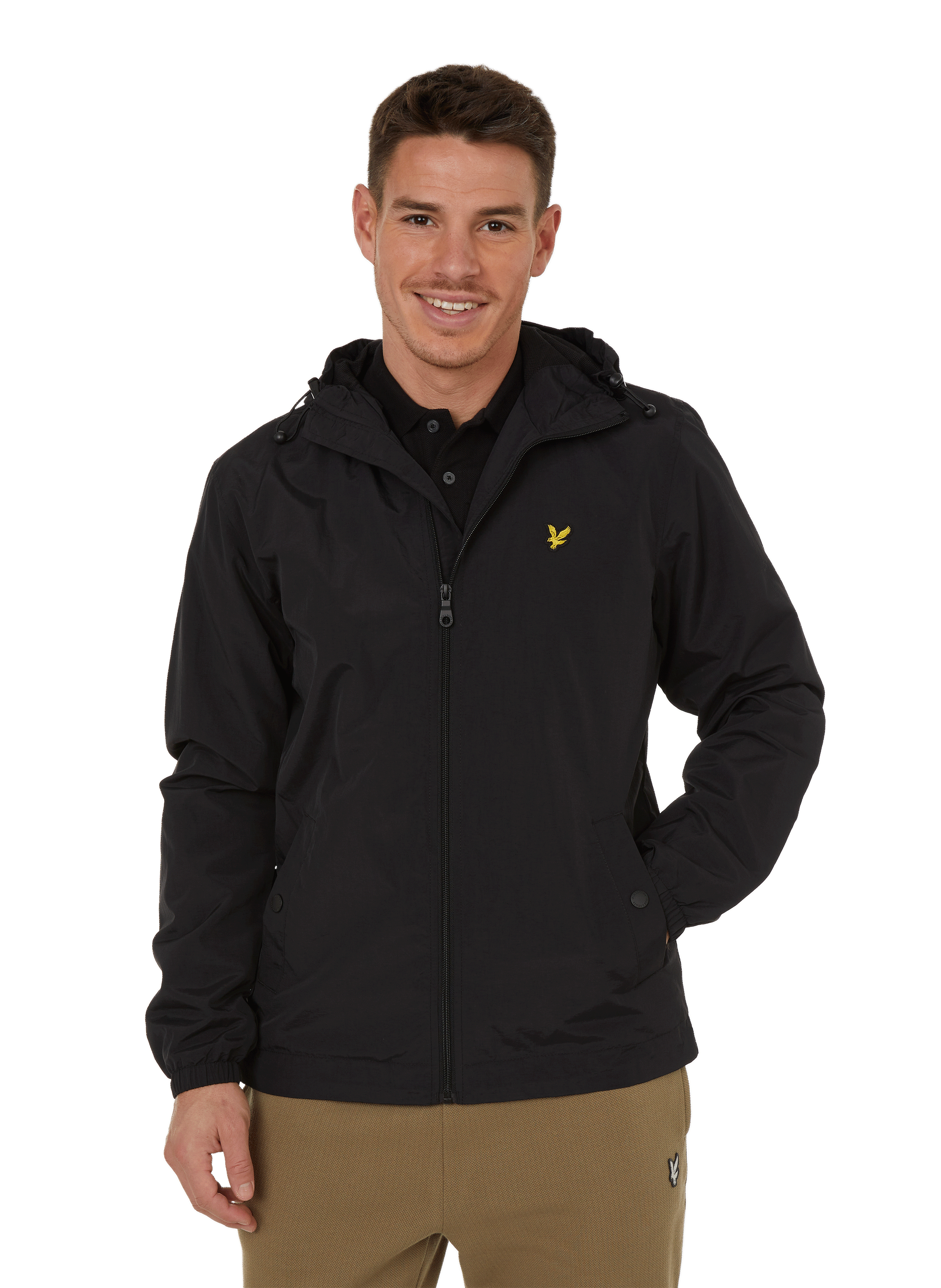 LYLE & SCOTT Cotton blend windbreaker jacket Black