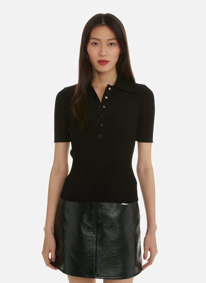 Ribbed polo shirt COURRÈGES