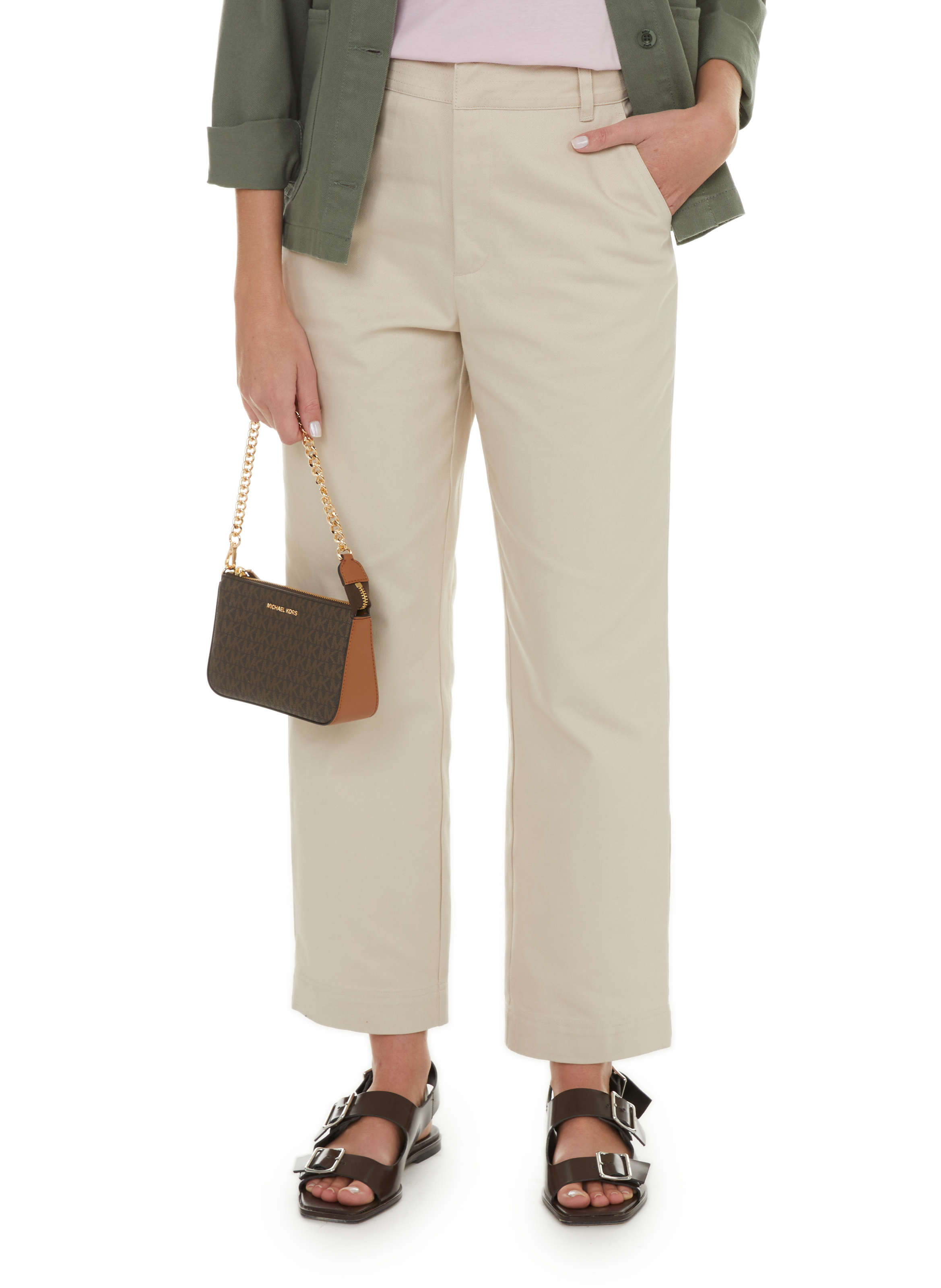 Flat leather sandals AEYDE Brown