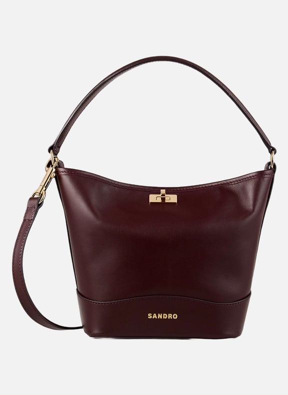 Petit sac seau bandoulière en cuir Rouge by SANDRO SANDRO Petit sac seau bandoulière en cuir Rouge