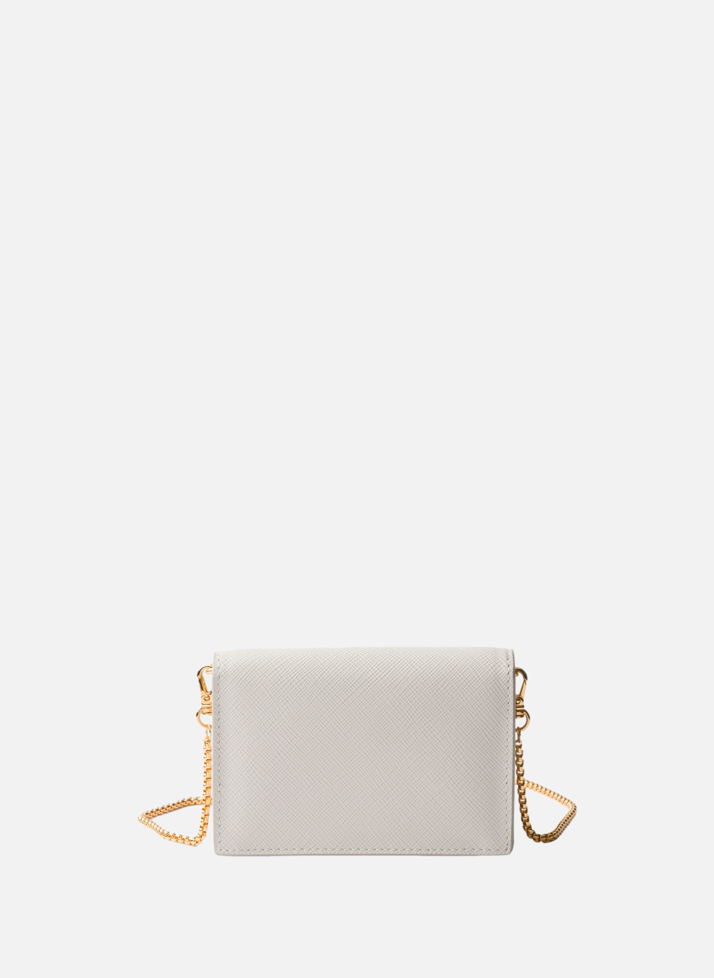 Porte-cartes à bandoulière en cuir saffiano PRADA Beige