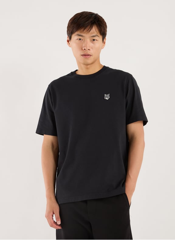 T-shirt en coton Grey Fox Comfort Noir by MAISON KITSUNÉ MAISON KITSUNÉ T-shirt en coton Grey Fox Comfort Noir
