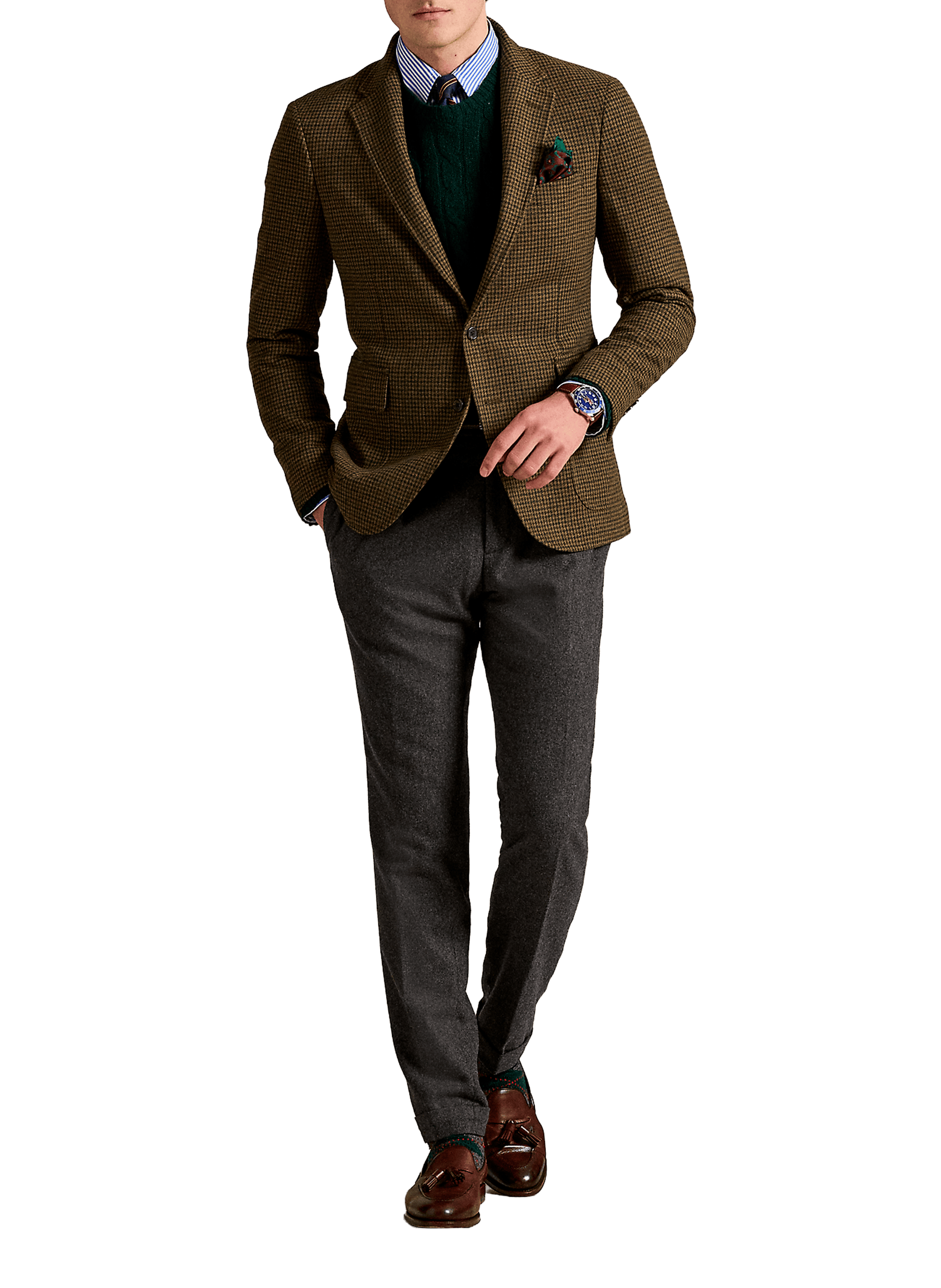 Blazer pied-de-poule en laine mélangée POLO RALPH LAUREN Vert