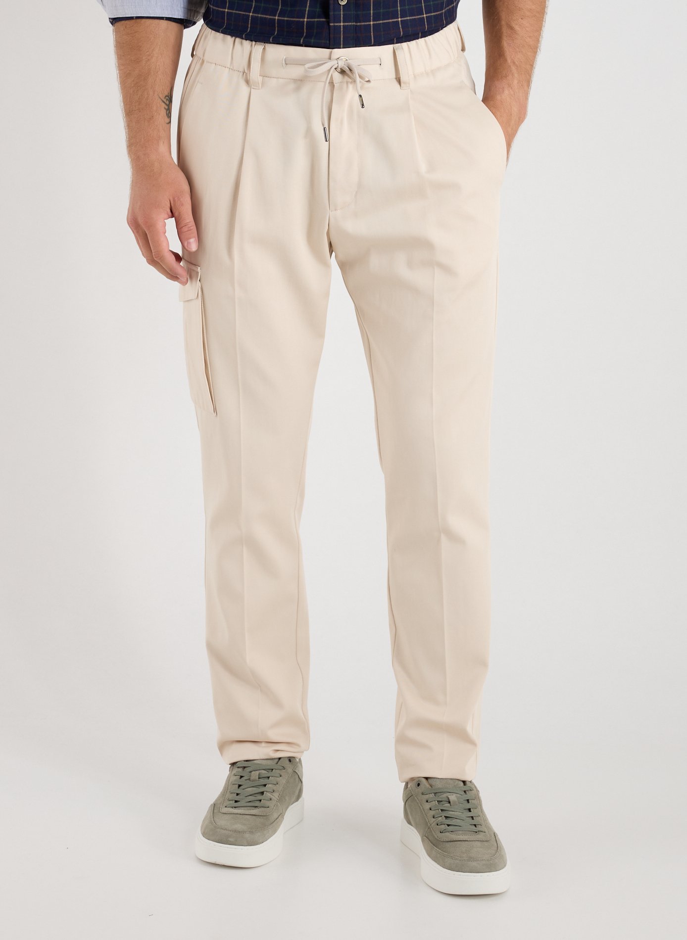 HERNO Cotton Cargo Pants White