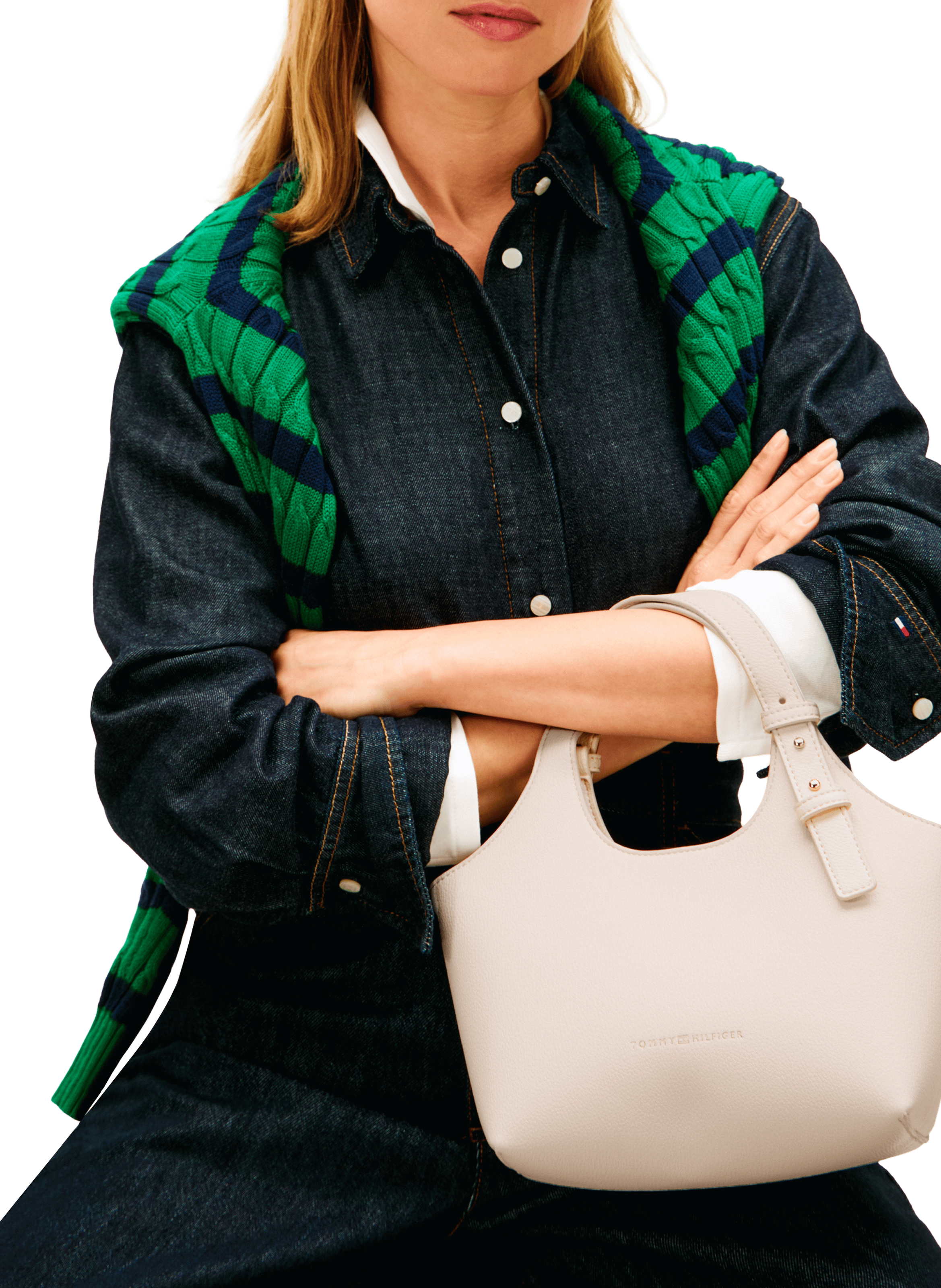 Shoulder bag with removable strap TOMMY HILFIGER Beige