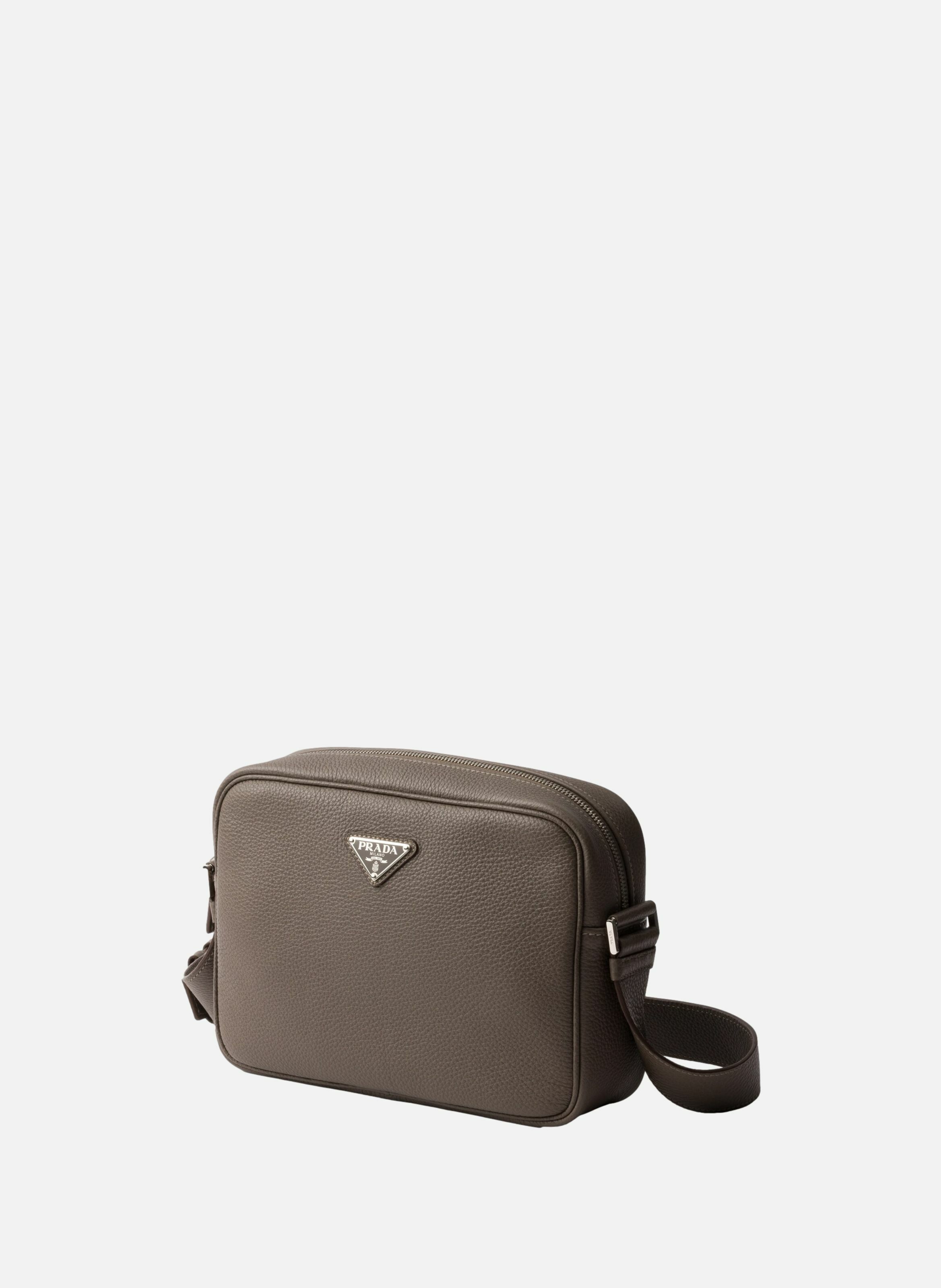 Sac à bandoulière en cuir PRADA Gris