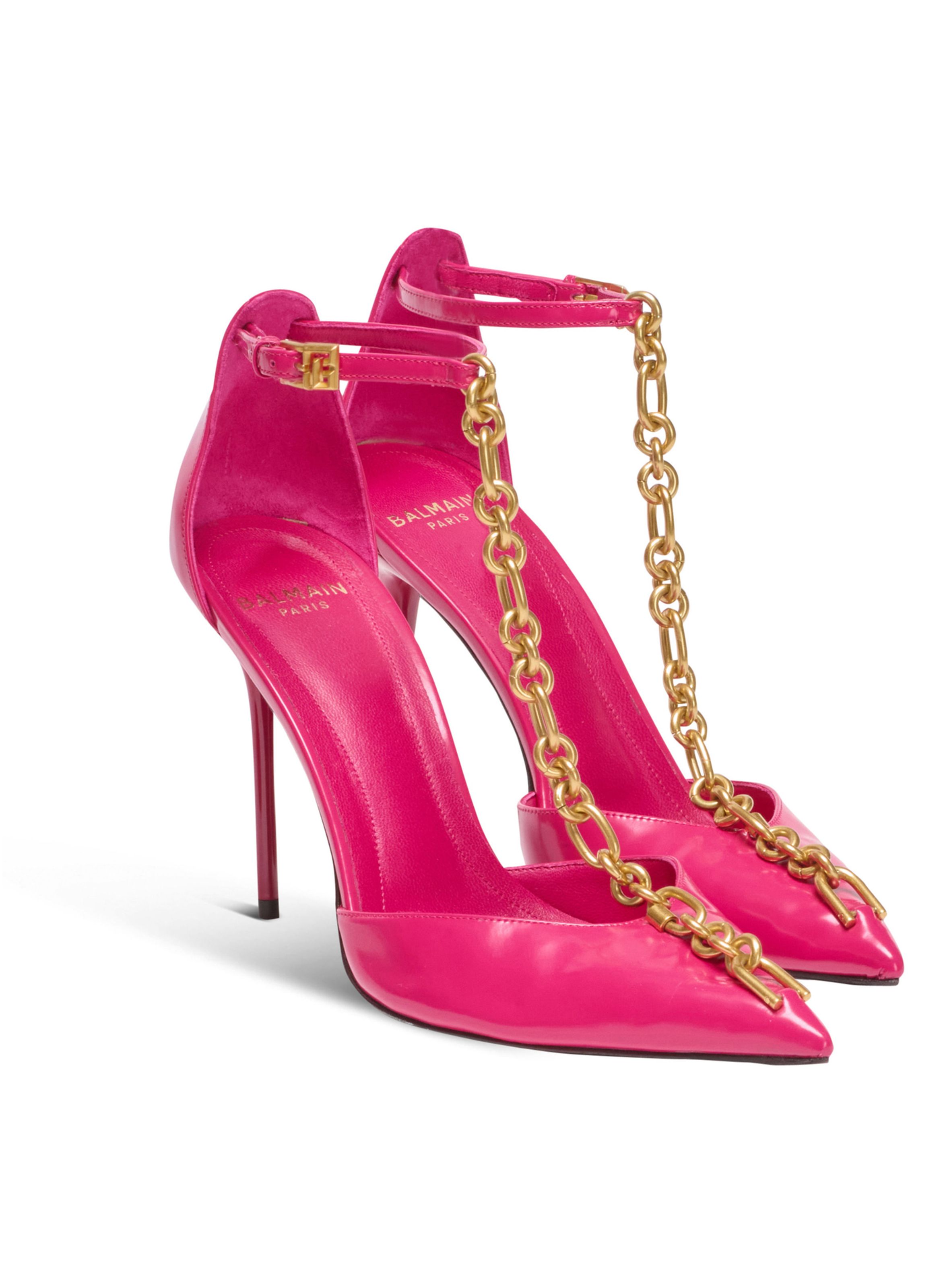 Escarpins sync en cuir verni BALMAIN Rose