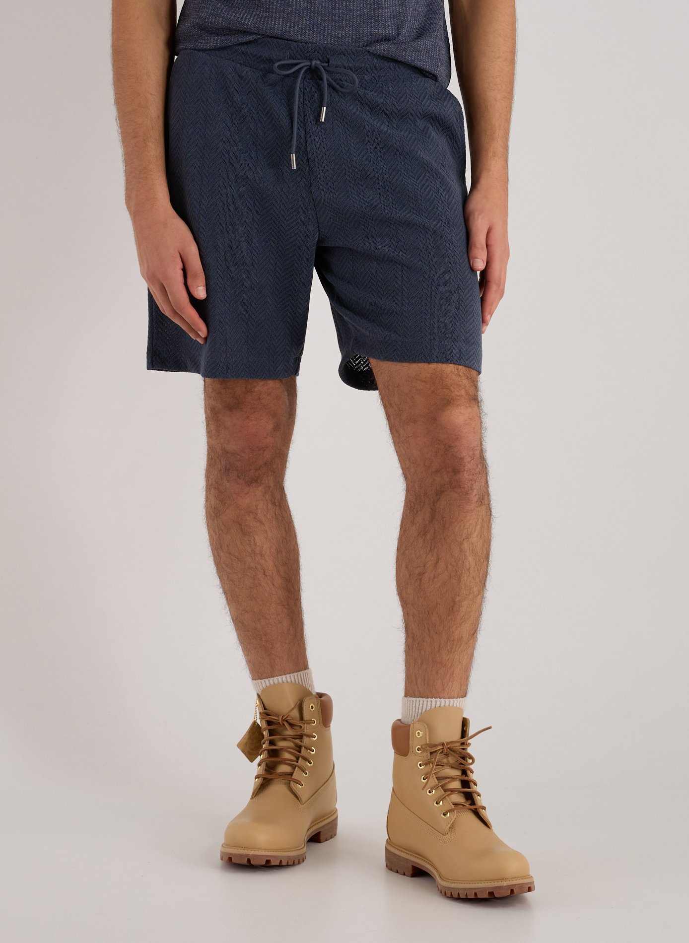 GUESS Texturierte Shorts mit elastischem Bund Blau