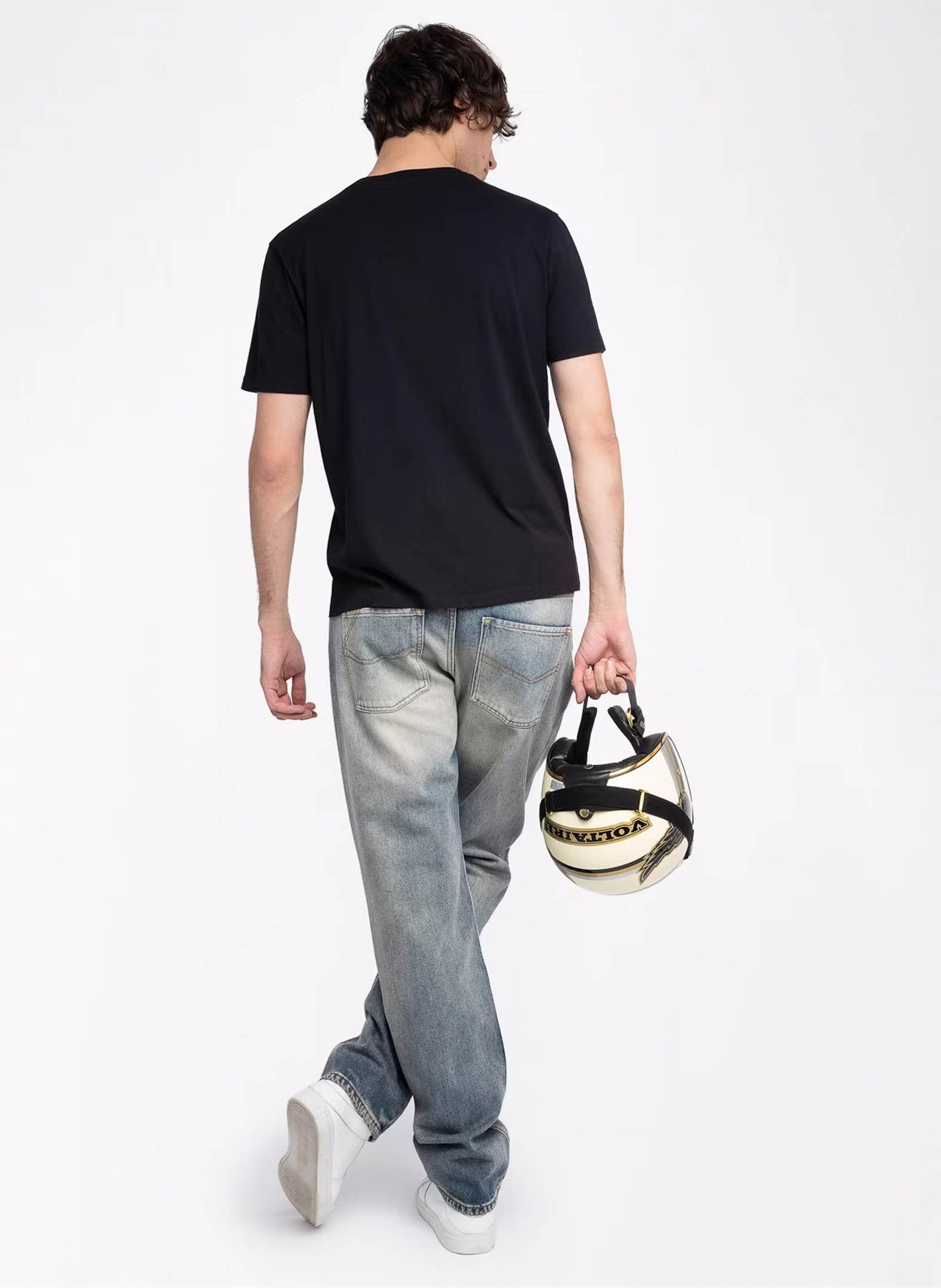 Tee-shirt droit col rond en coton tommy ZADIG&VOLTAIRE Noir