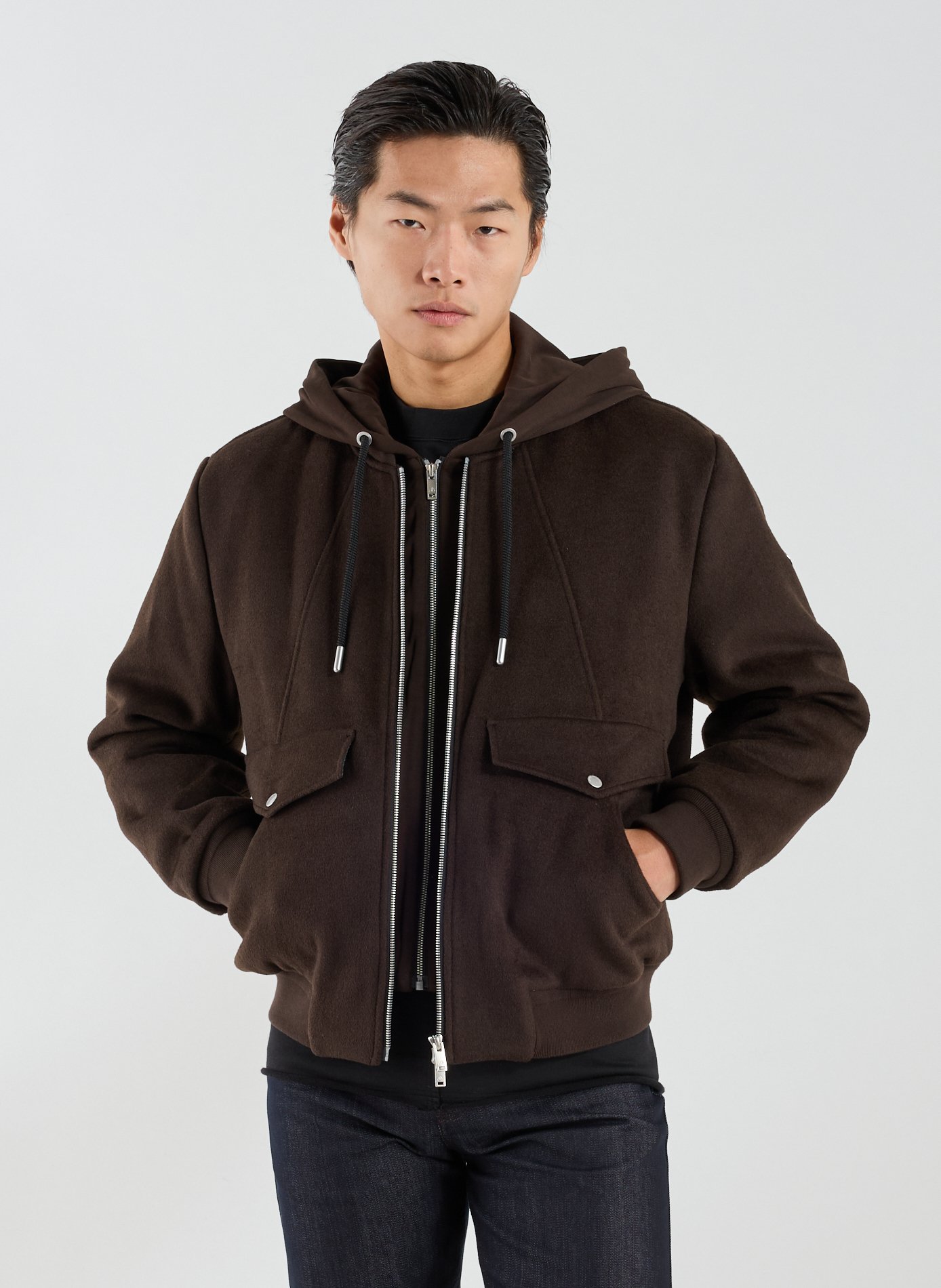 Oversized wool blend parka MOOSE KNUCKLES Brown
