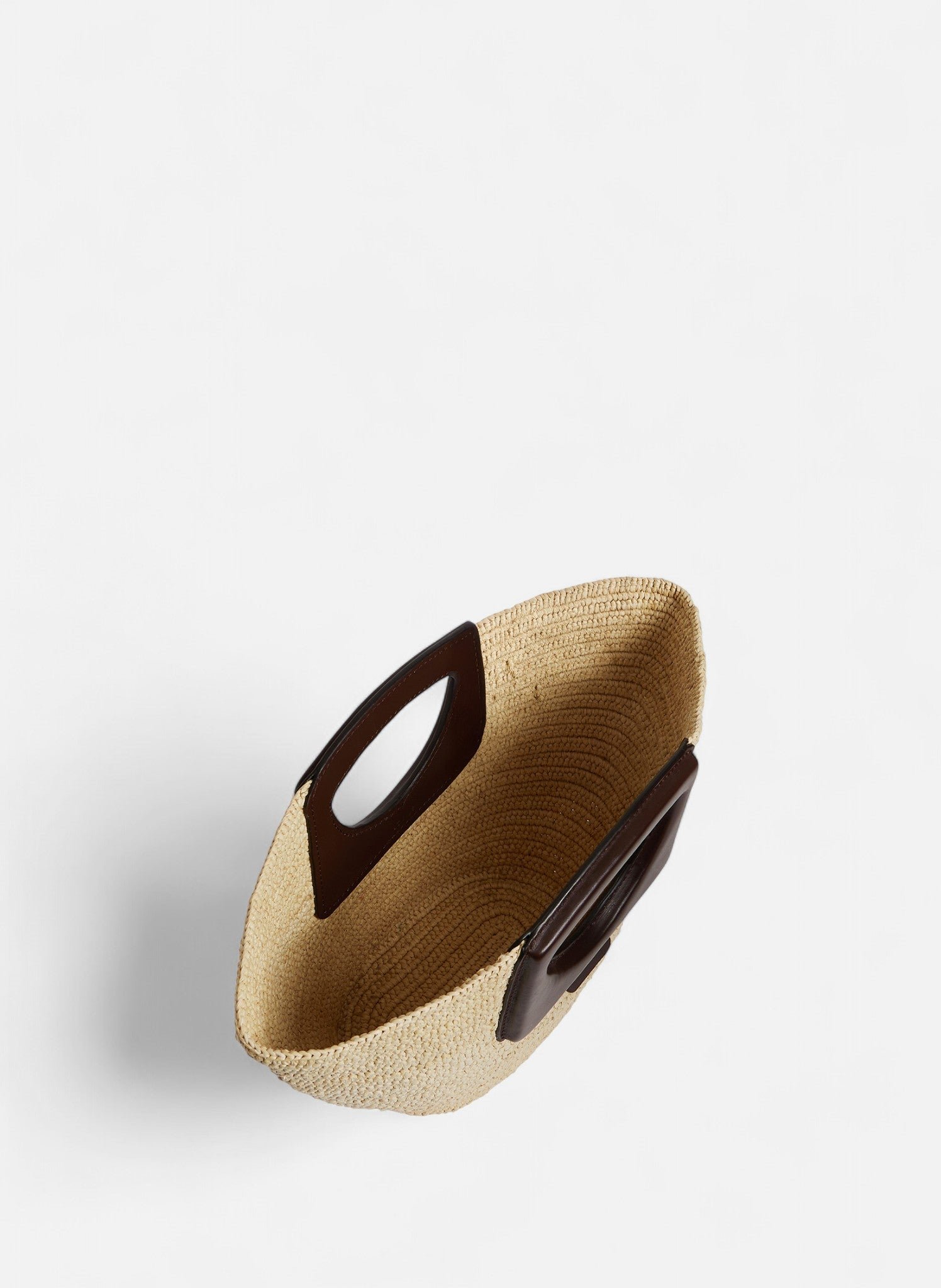 Petit sac à main en raphia naturel et cuir lisse végétal LE TANNEUR Beige