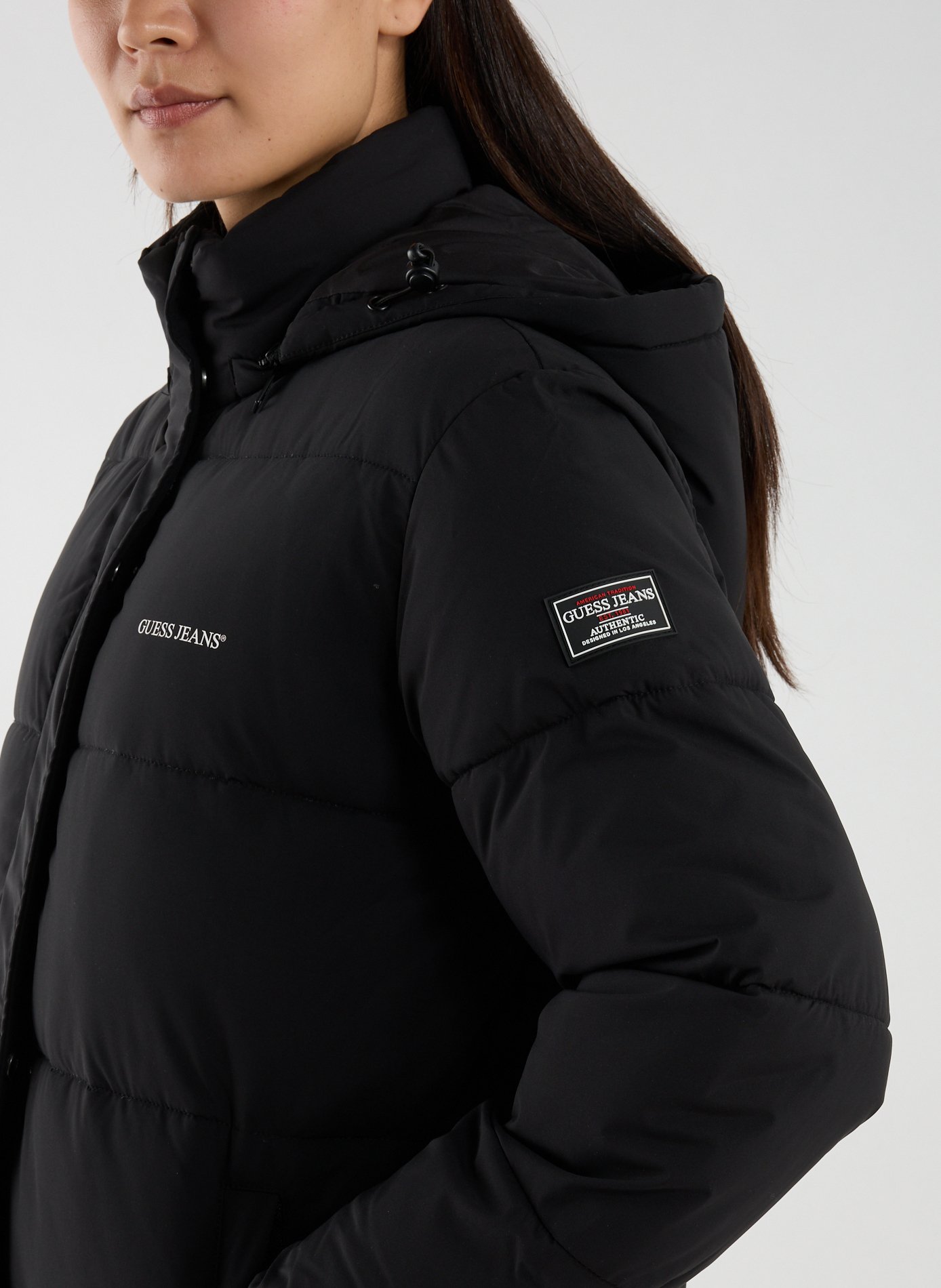 Manteau droit col montant GUESS Noir