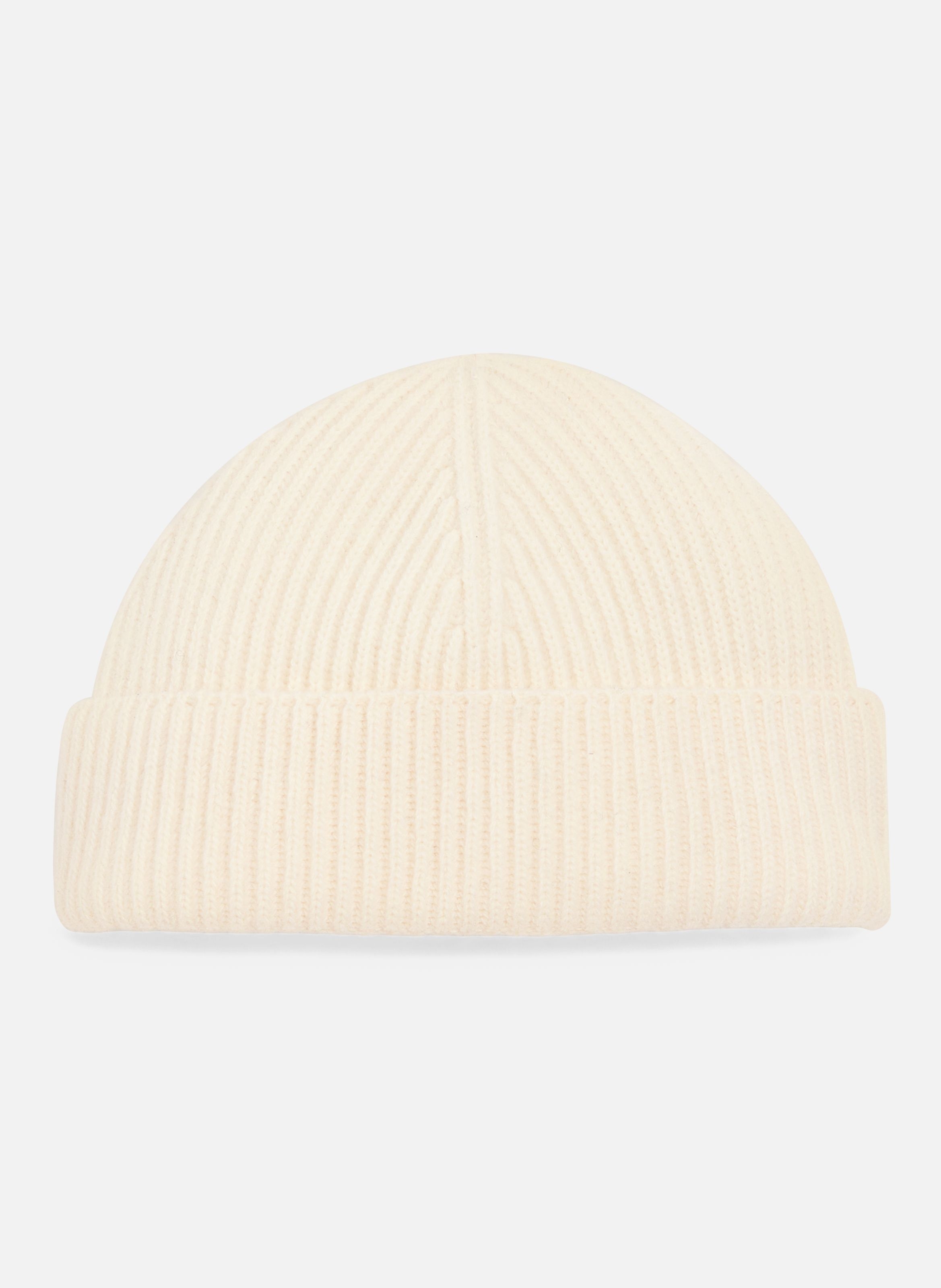 Bonnet etiquette cuir ami unisexe en laine AMI PARIS Blanc