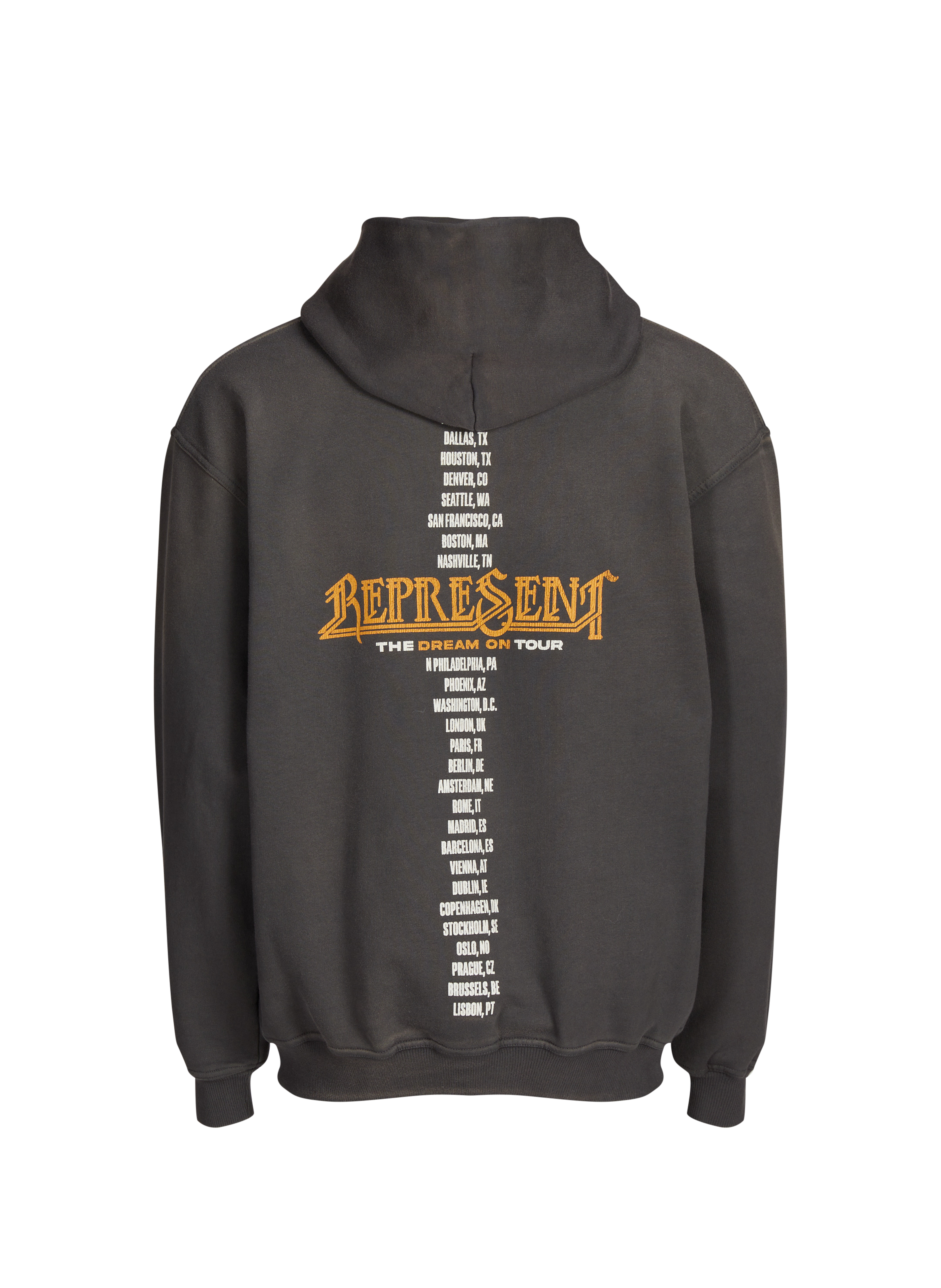 Printed cotton hoodie sweatshirt REPRESENT Grey
