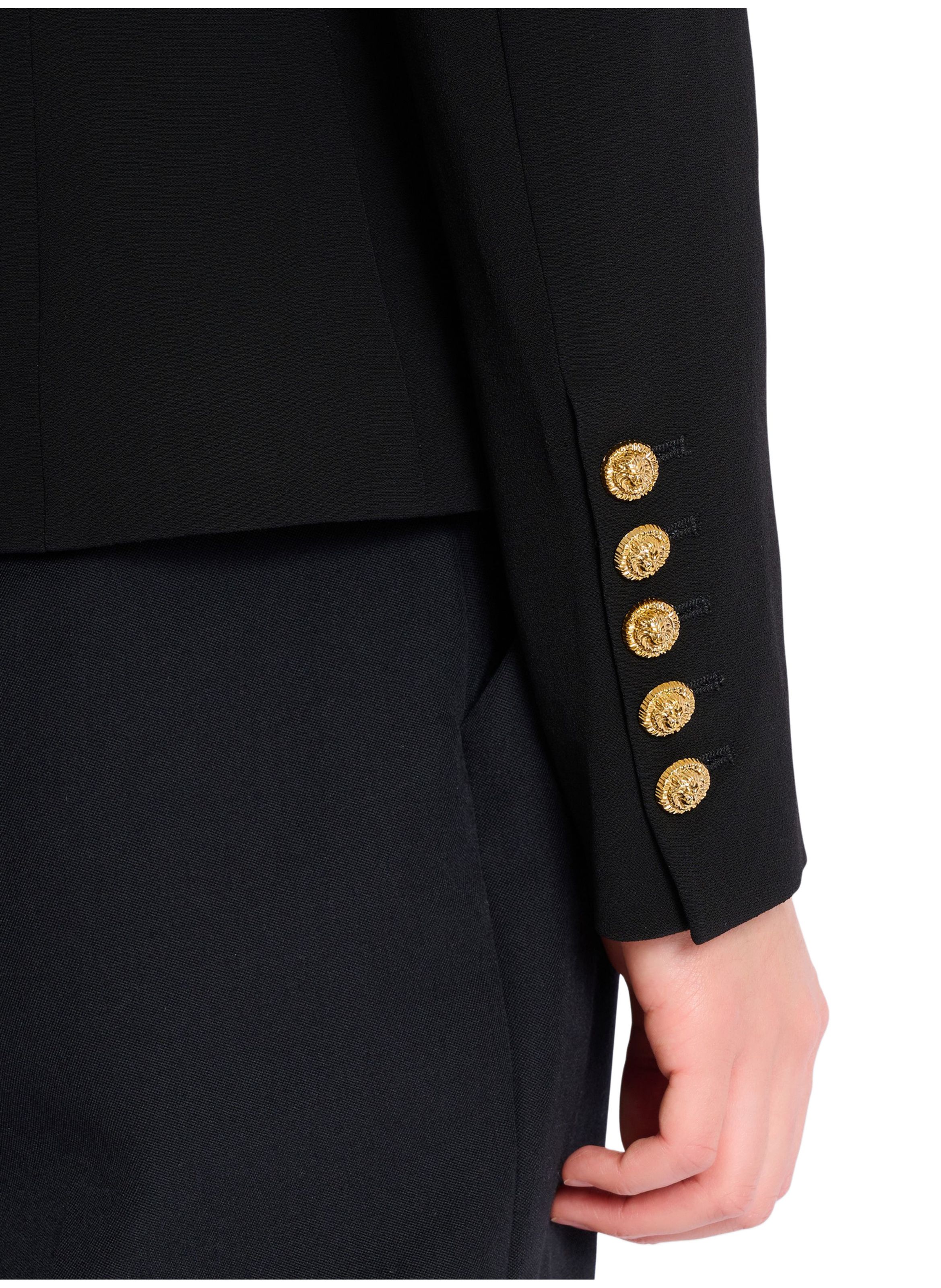 Veste 6 boutons en jacquard croco BALMAIN Noir