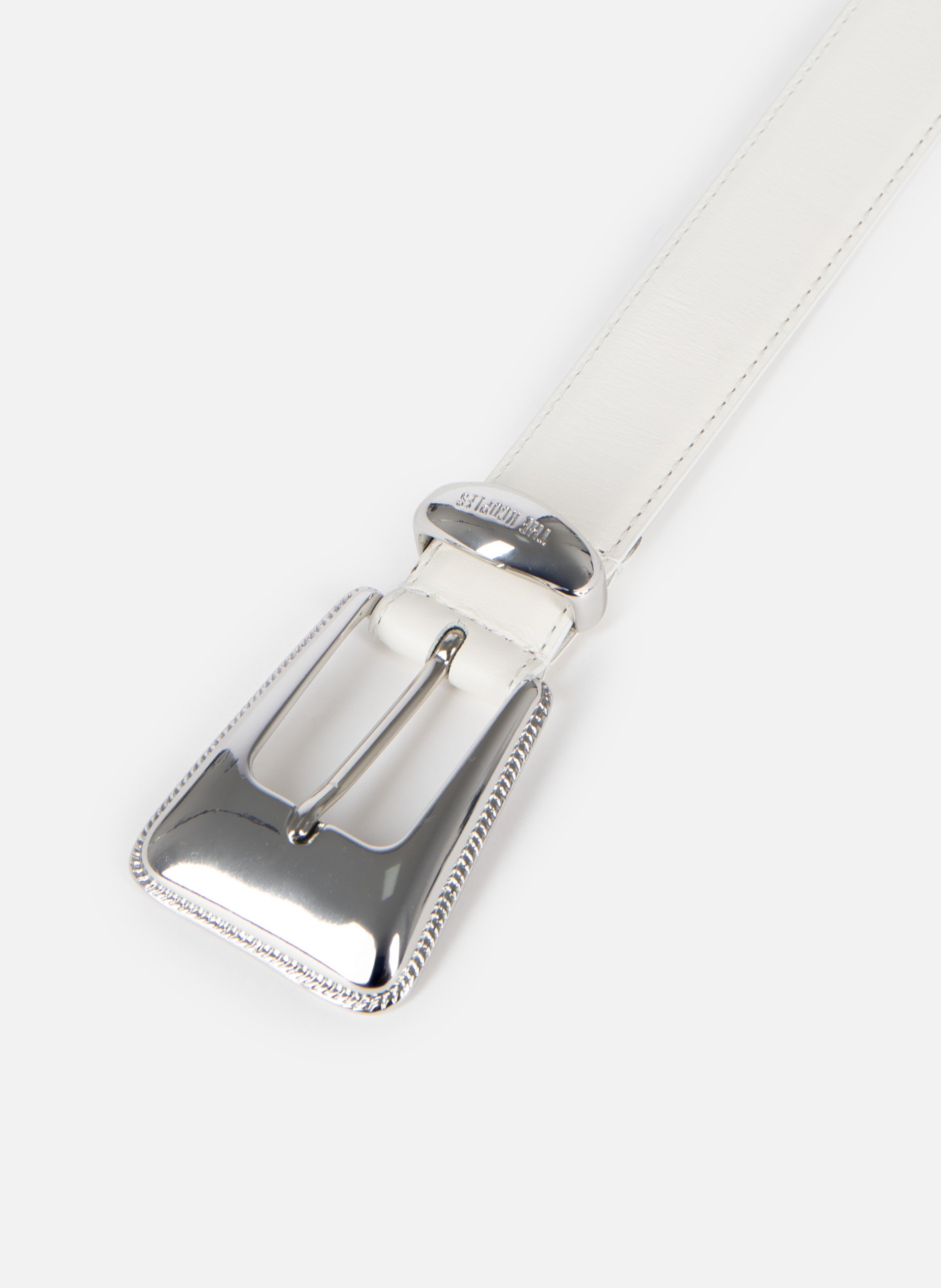 Ceinture boucle western dorée en cuir THE KOOPLES Beige