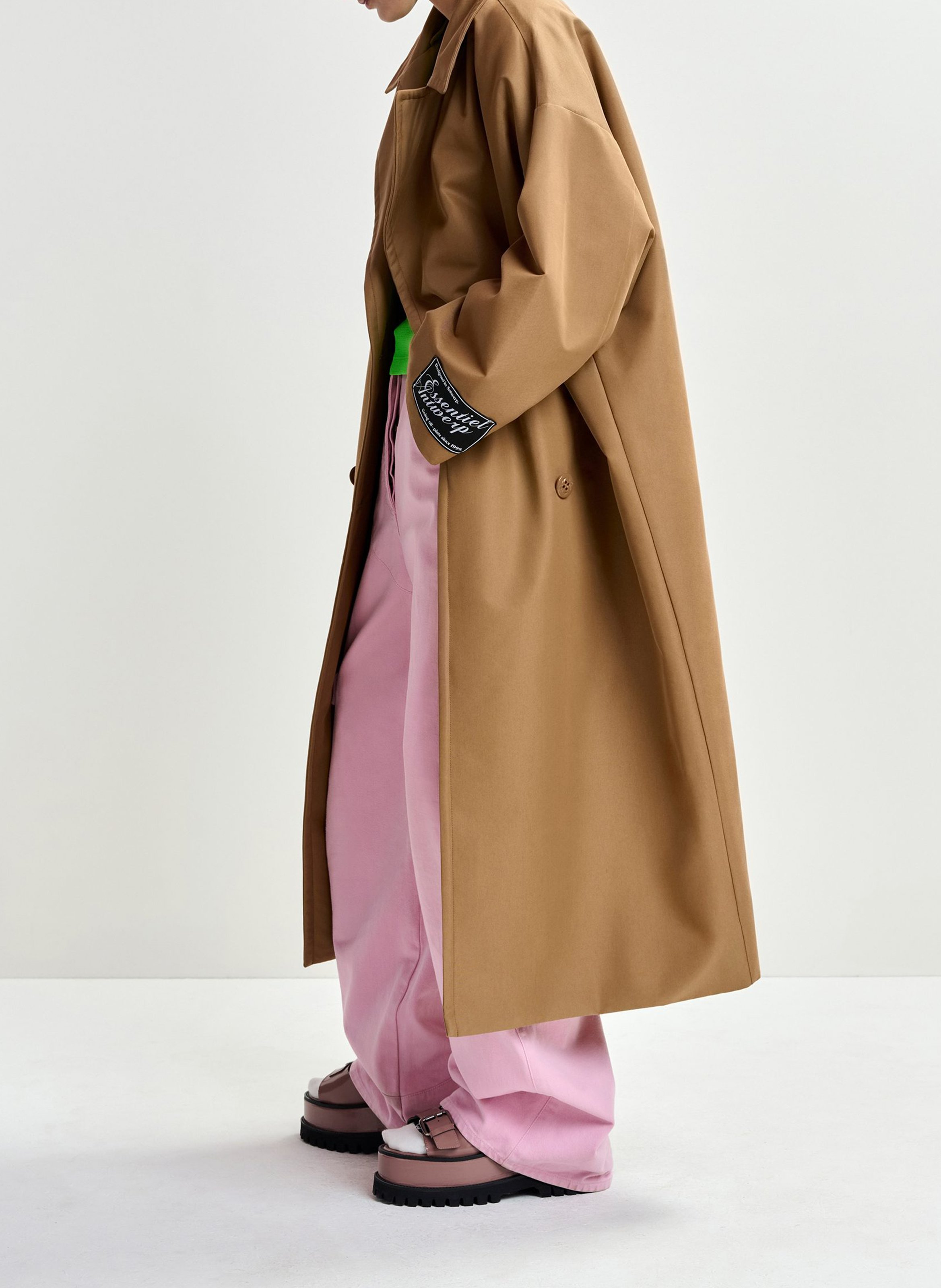 Trench col tailleur en coton mélangé josje ESSENTIEL ANTWERP Marron