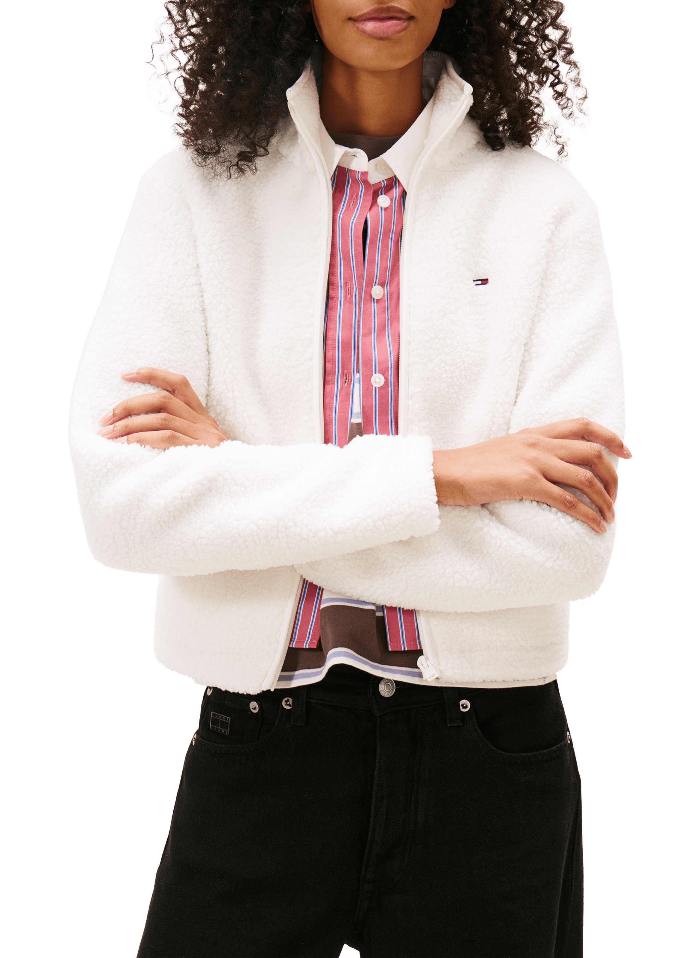 Sweat court à col montant TOMMY HILFIGER Beige