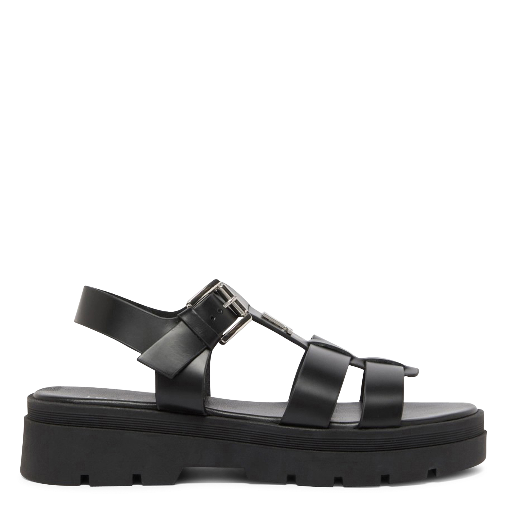 Sandales à plateformes en cuir lisse liverpool JONAK Noir