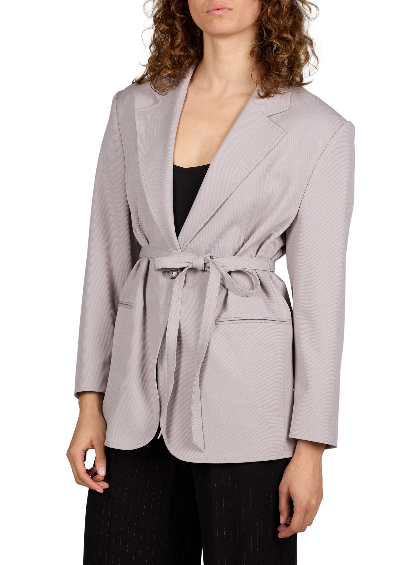 Veste col tailleur à ceinture BOSS Violet