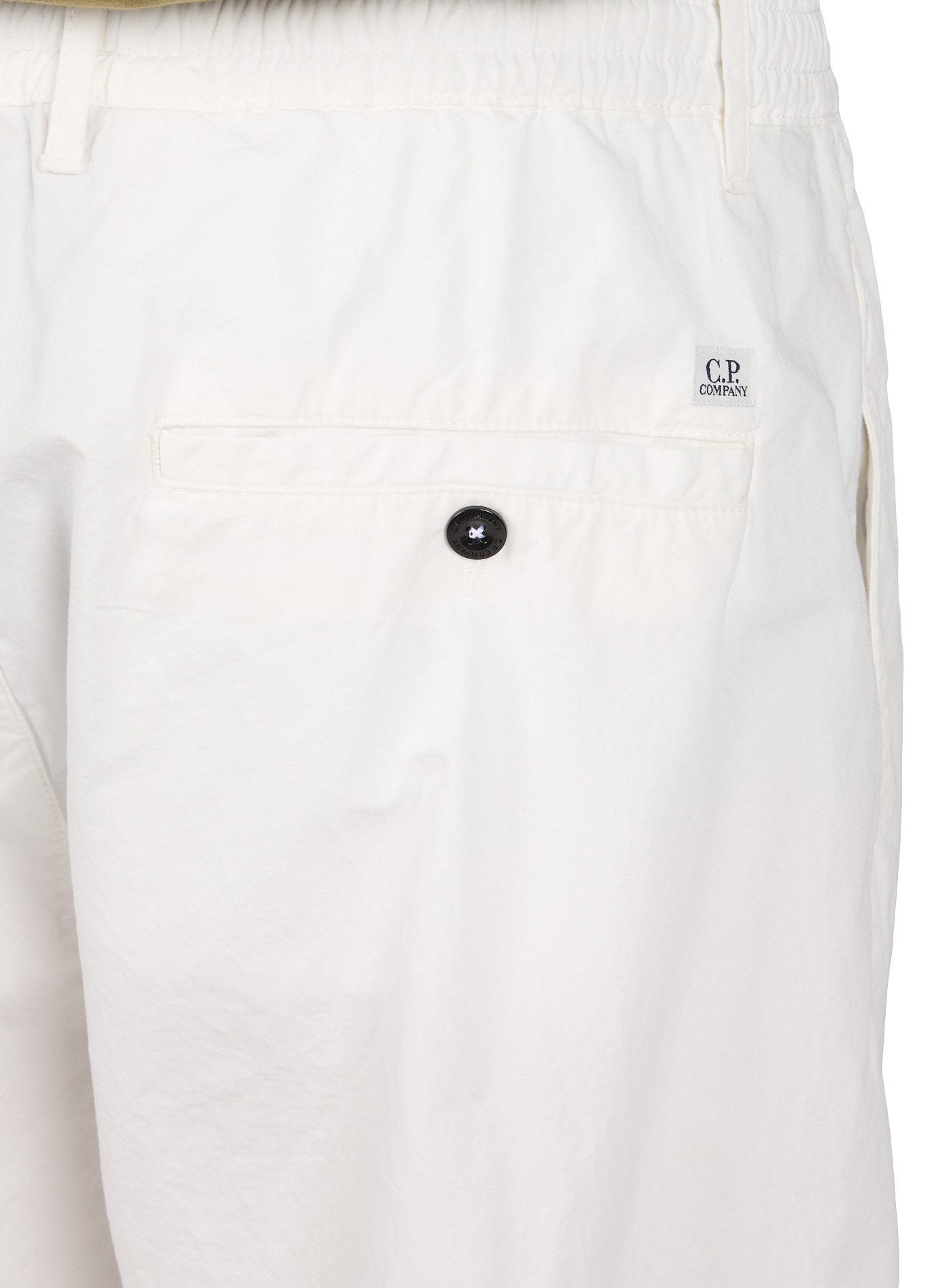 Elasticated wide-leg cotton trousers CP COMPANY White