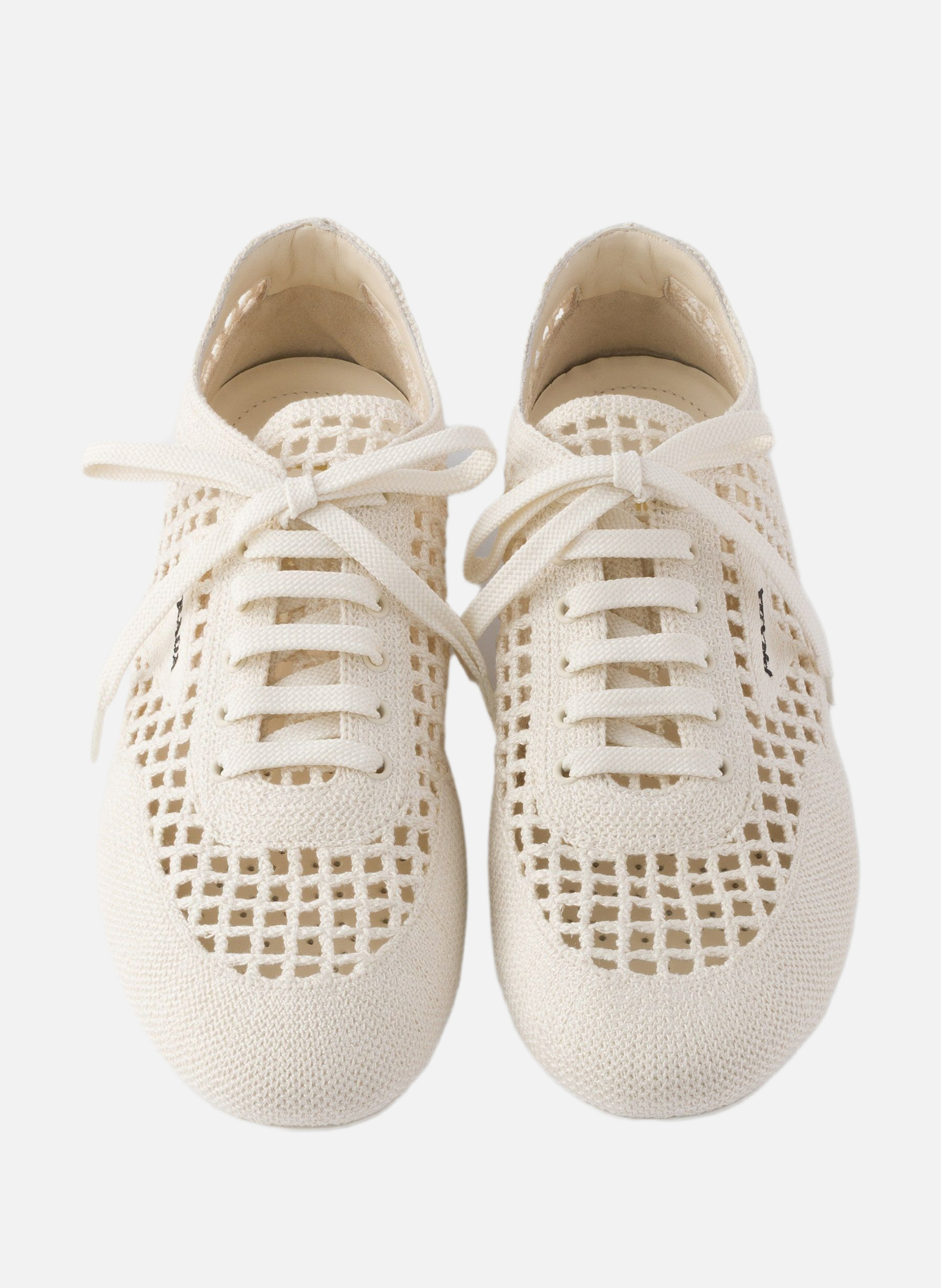 Baskets en crochet à lacets PRADA Beige